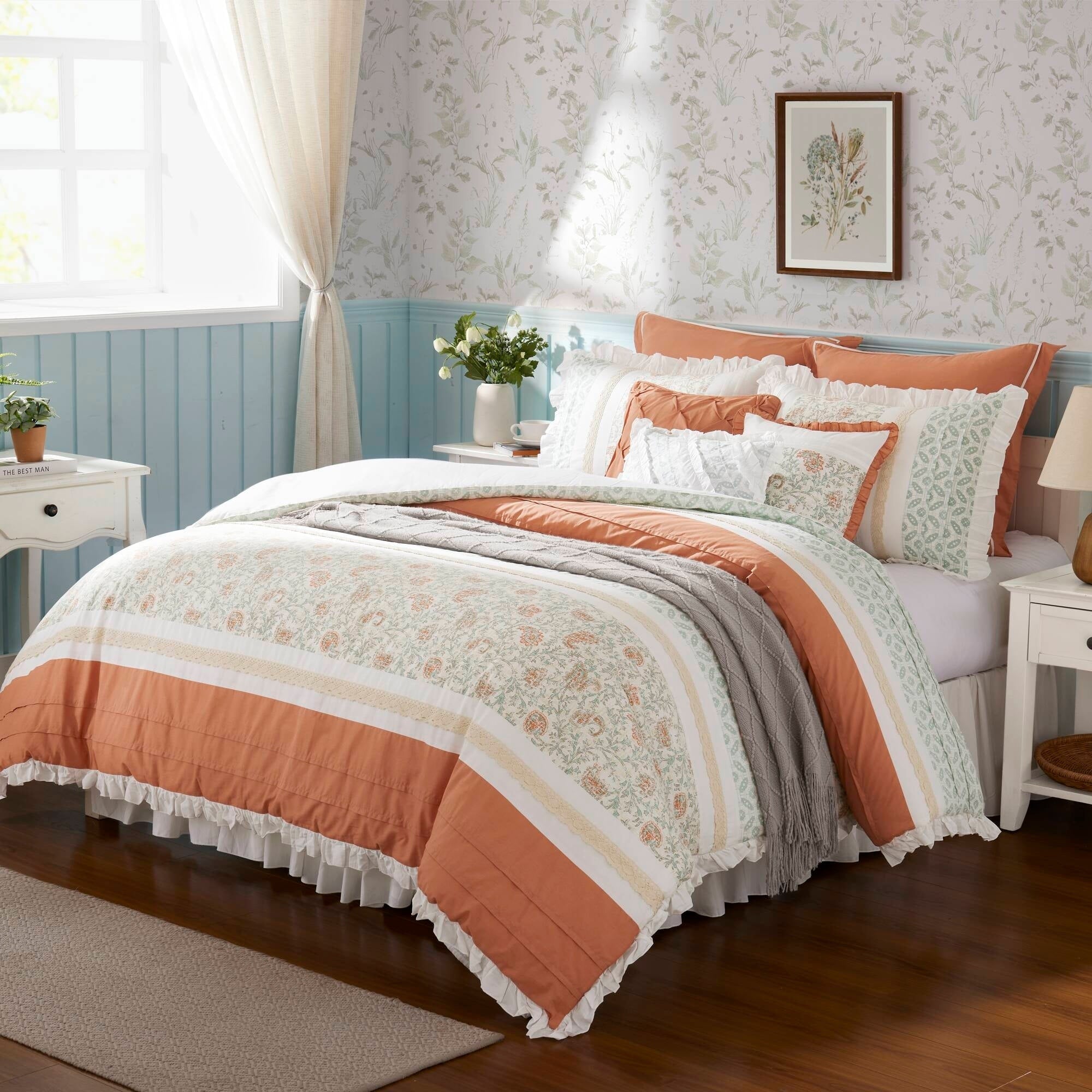 Ensemble de couette en percale de coton Vanessa de Madison Park, 9 pièces