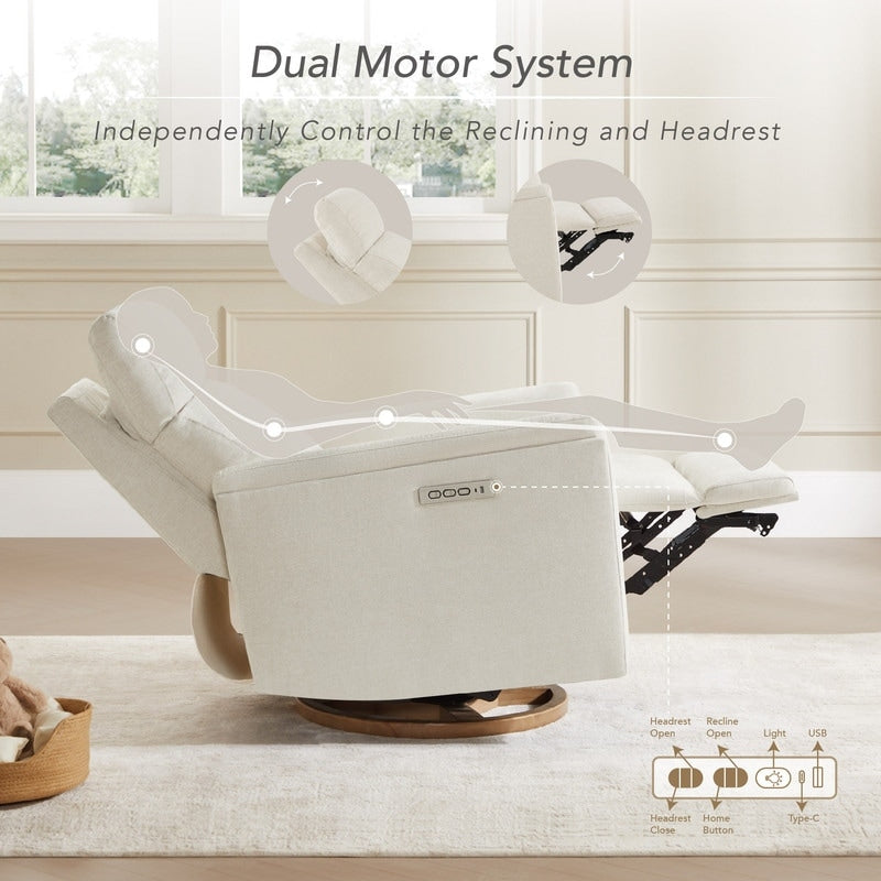 Fauteuil inclinable pivotant électrique Maire pour chambre d'enfant avec veilleuse