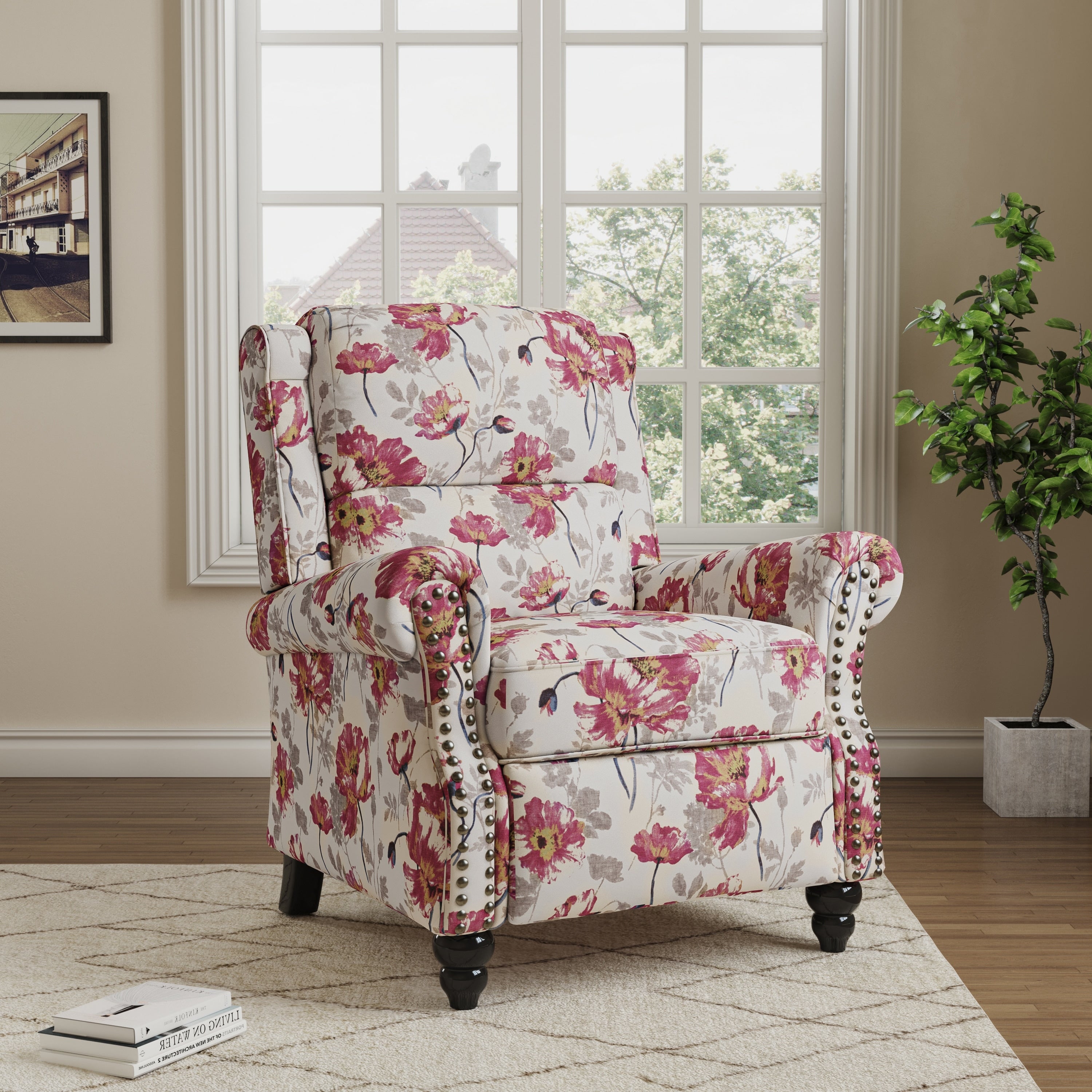 Fauteuils inclinables manuels avec garniture cloutée