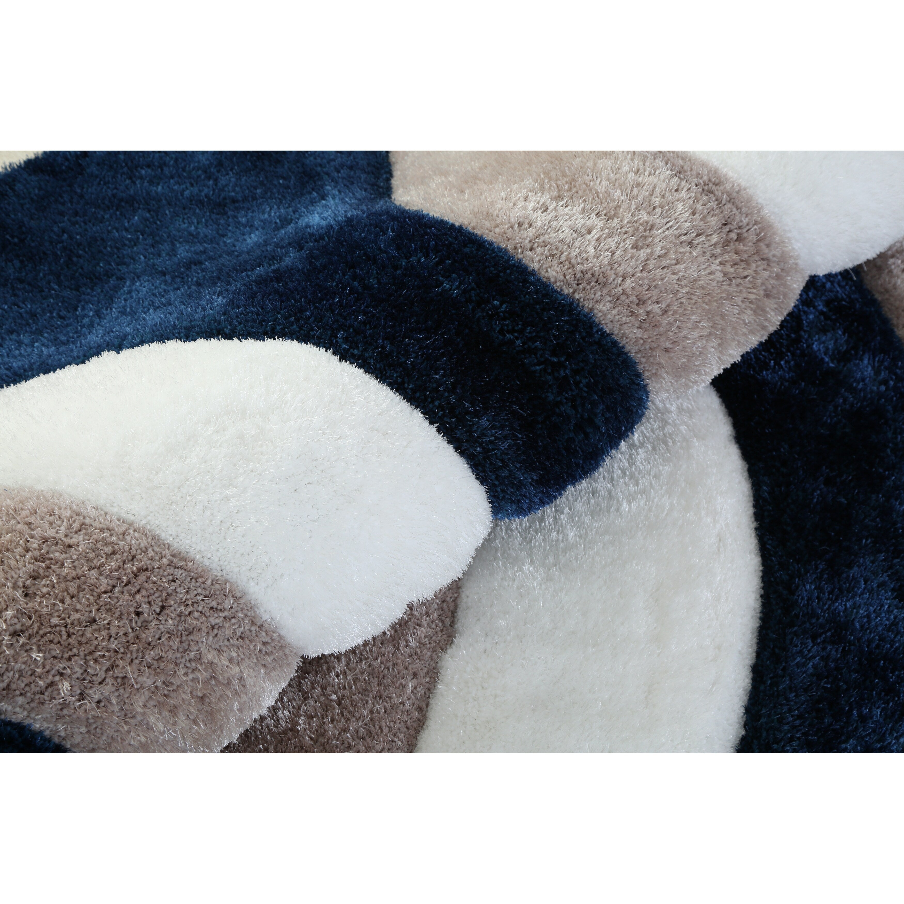 Tapis à poils longs Mateos au design abstrait