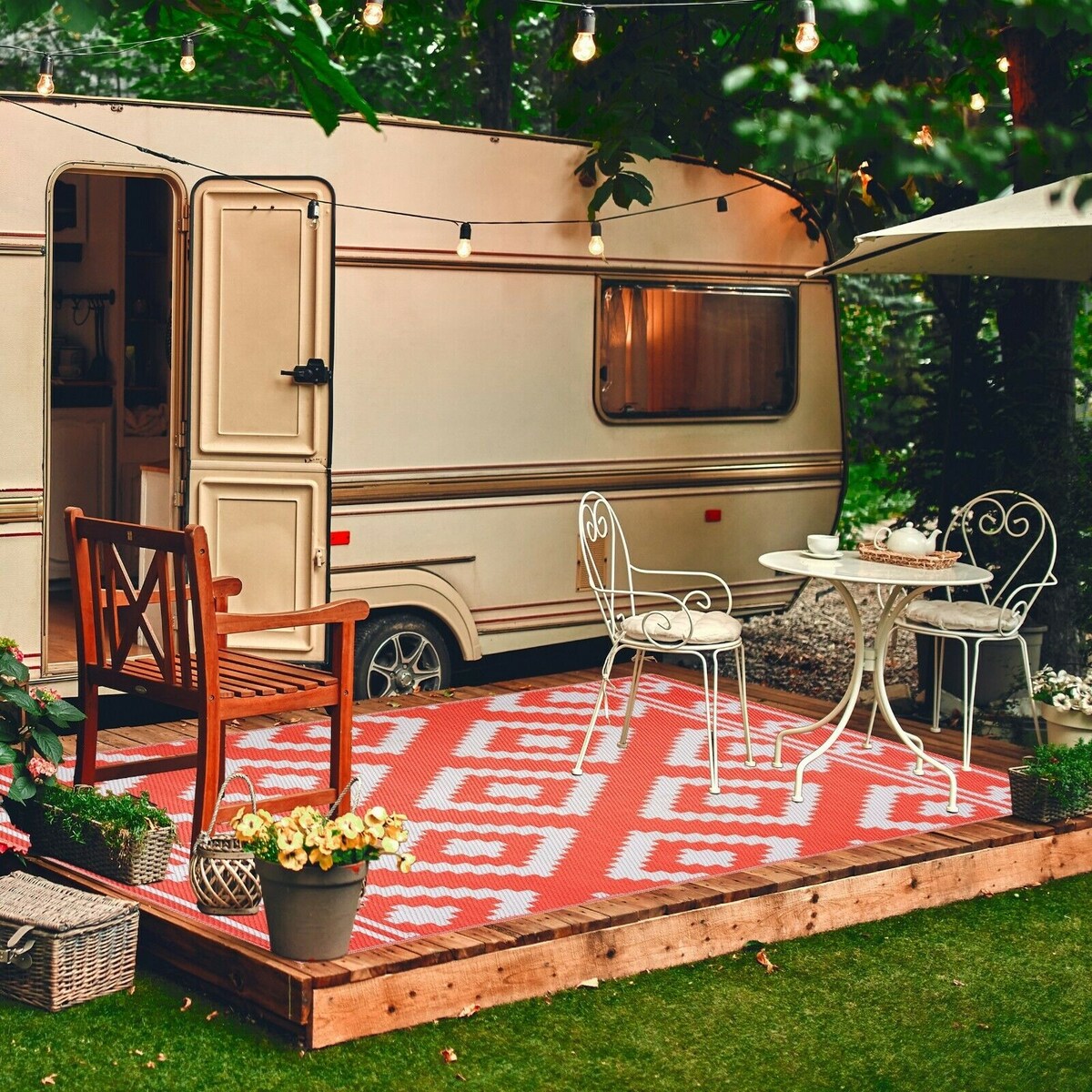 Tapis d'extérieur léger en plastique 100 % écologique Milan Design