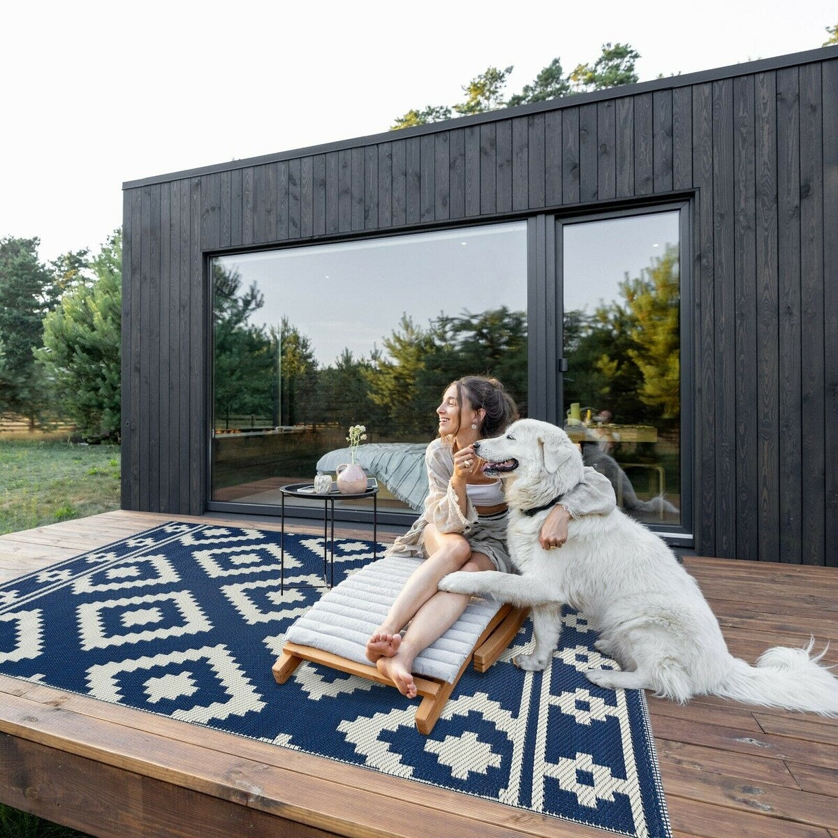 Tapis d'extérieur léger en plastique 100 % écologique Milan Design