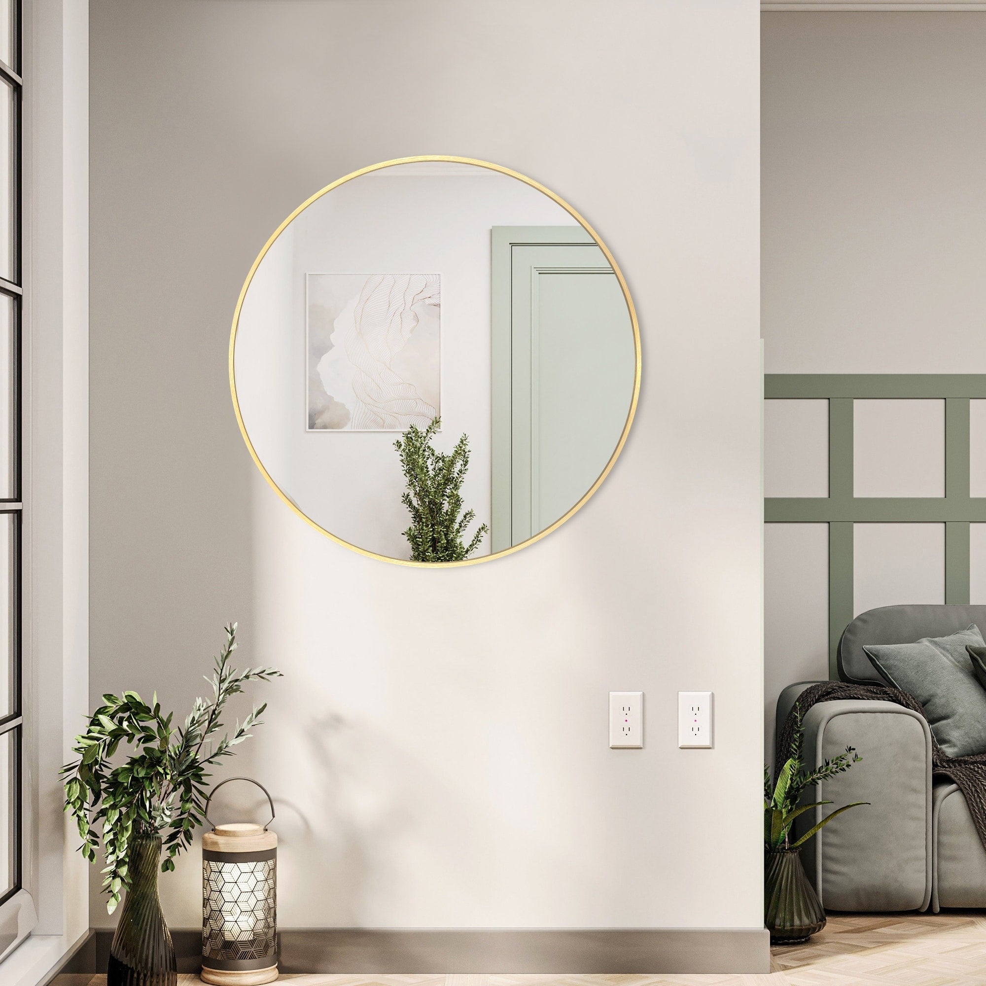 Miroir de courtoisie rond mural pour salle de bain moderne