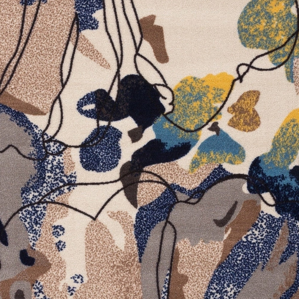 Tapis antidérapant moderne à fleurs lumineuses World Rug Gallery, multicolore