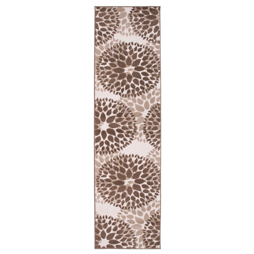 Tapis moderne à motifs floraux circulaires de la World Rug Gallery