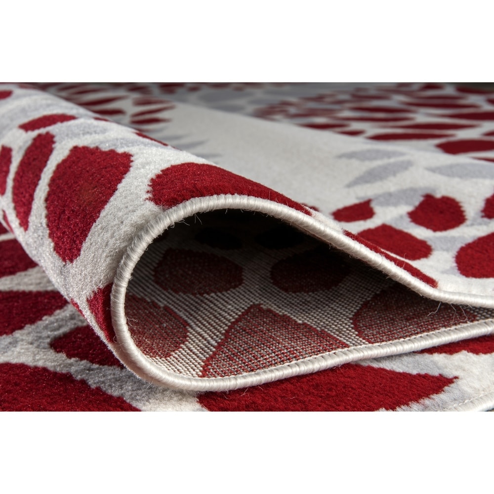 Tapis moderne à motifs floraux circulaires de la World Rug Gallery