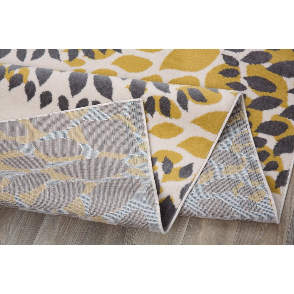 Tapis moderne à motifs floraux circulaires de la World Rug Gallery