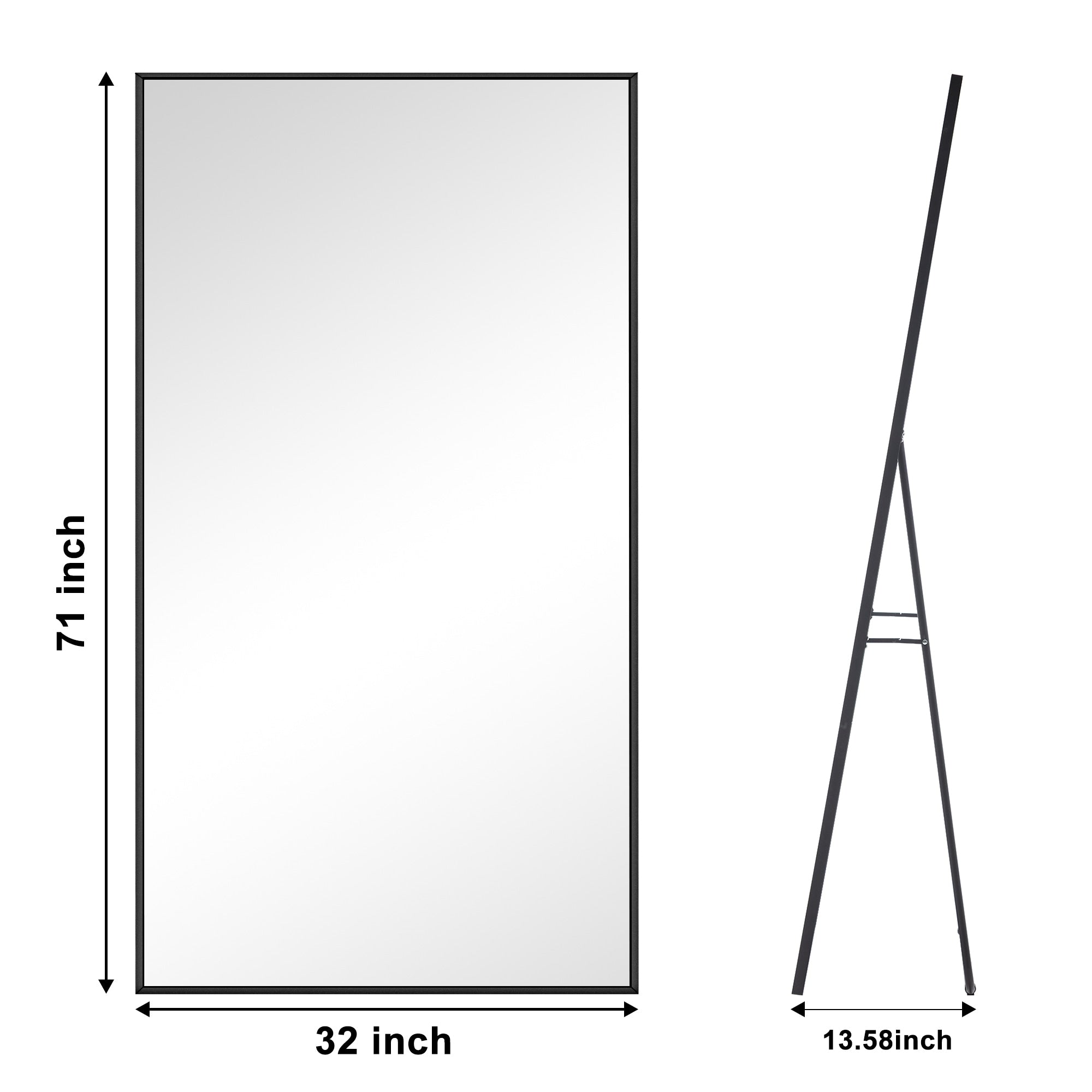Miroir de sol moderne pleine longueur Miroir autoportant