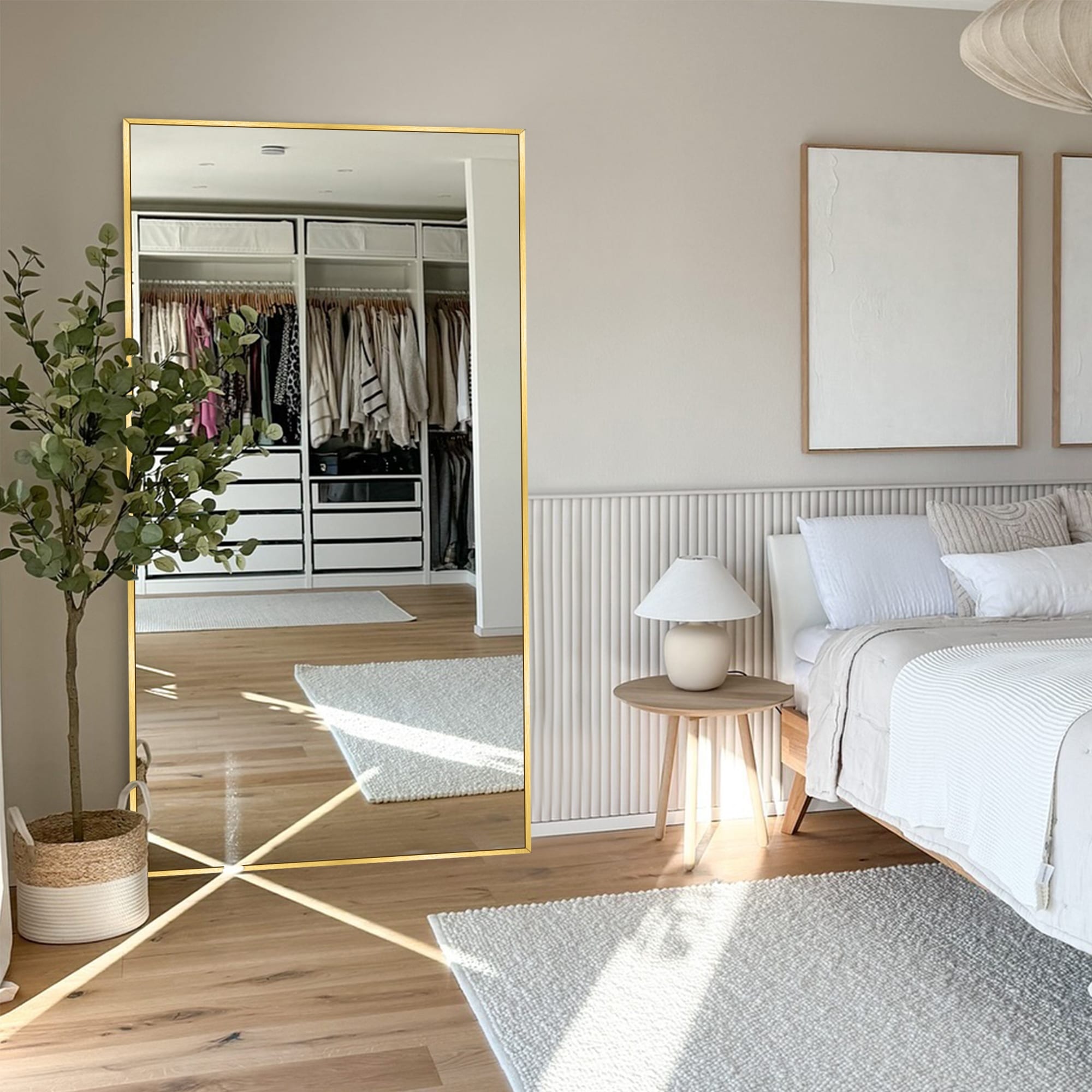 Miroir de sol moderne pleine longueur Miroir autoportant