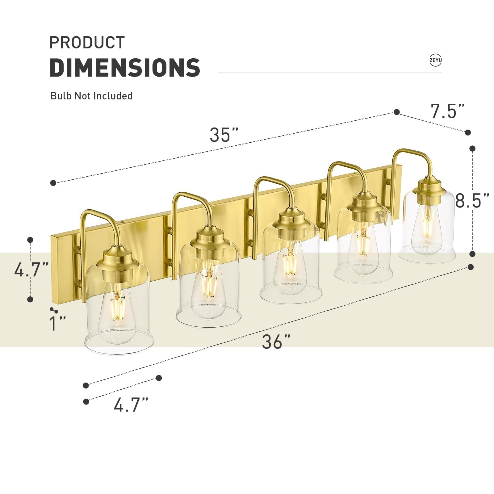 Éclairage de vanité moderne à 3, 4, 5 ou 6 lumières pour miroir de salle de bain