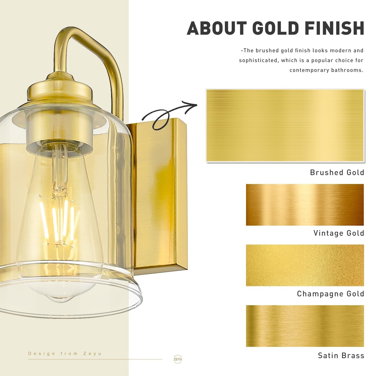 Éclairage de vanité moderne à 3, 4, 5 ou 6 lumières pour miroir de salle de bain