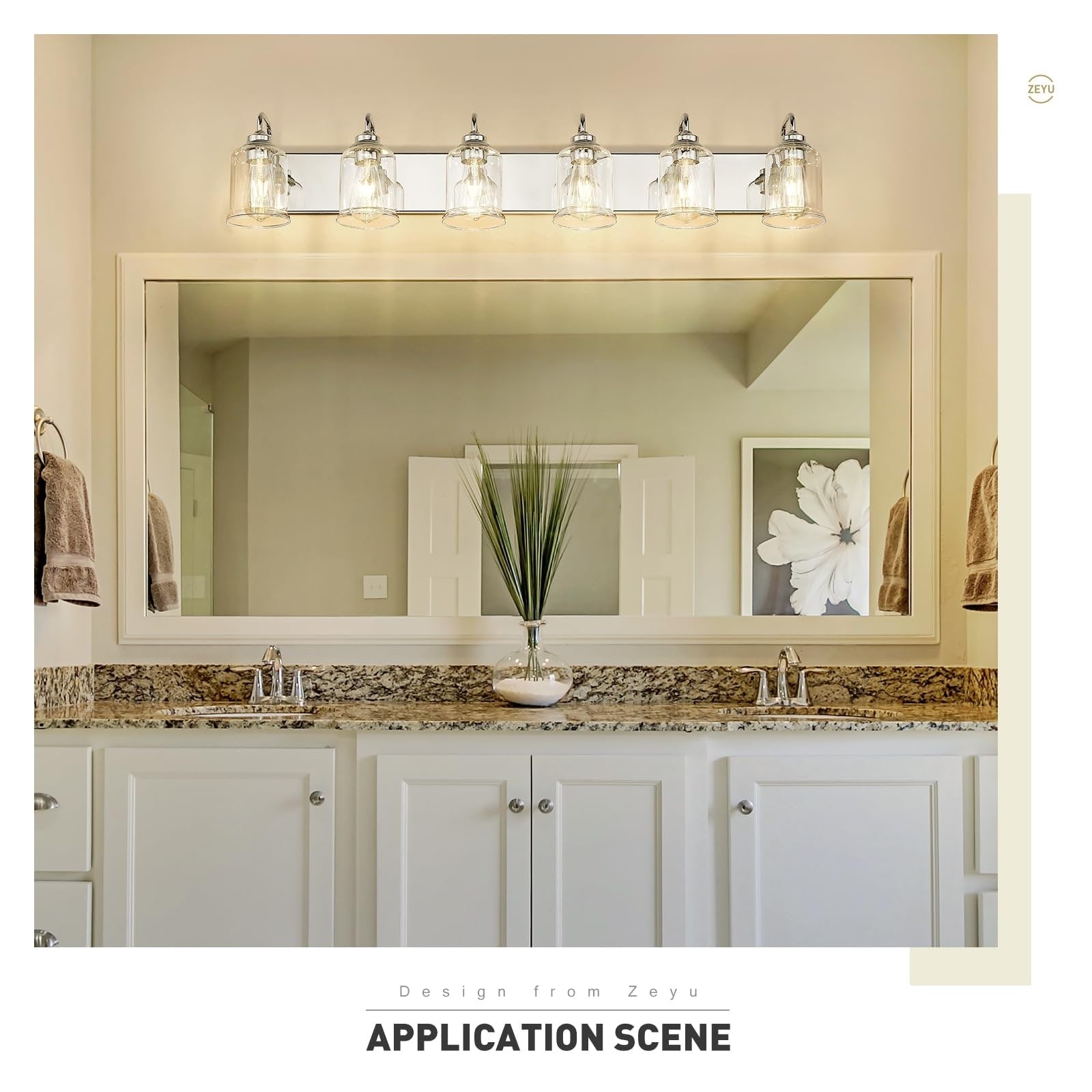 Éclairage de vanité moderne à 3, 4, 5 ou 6 lumières pour miroir de salle de bain