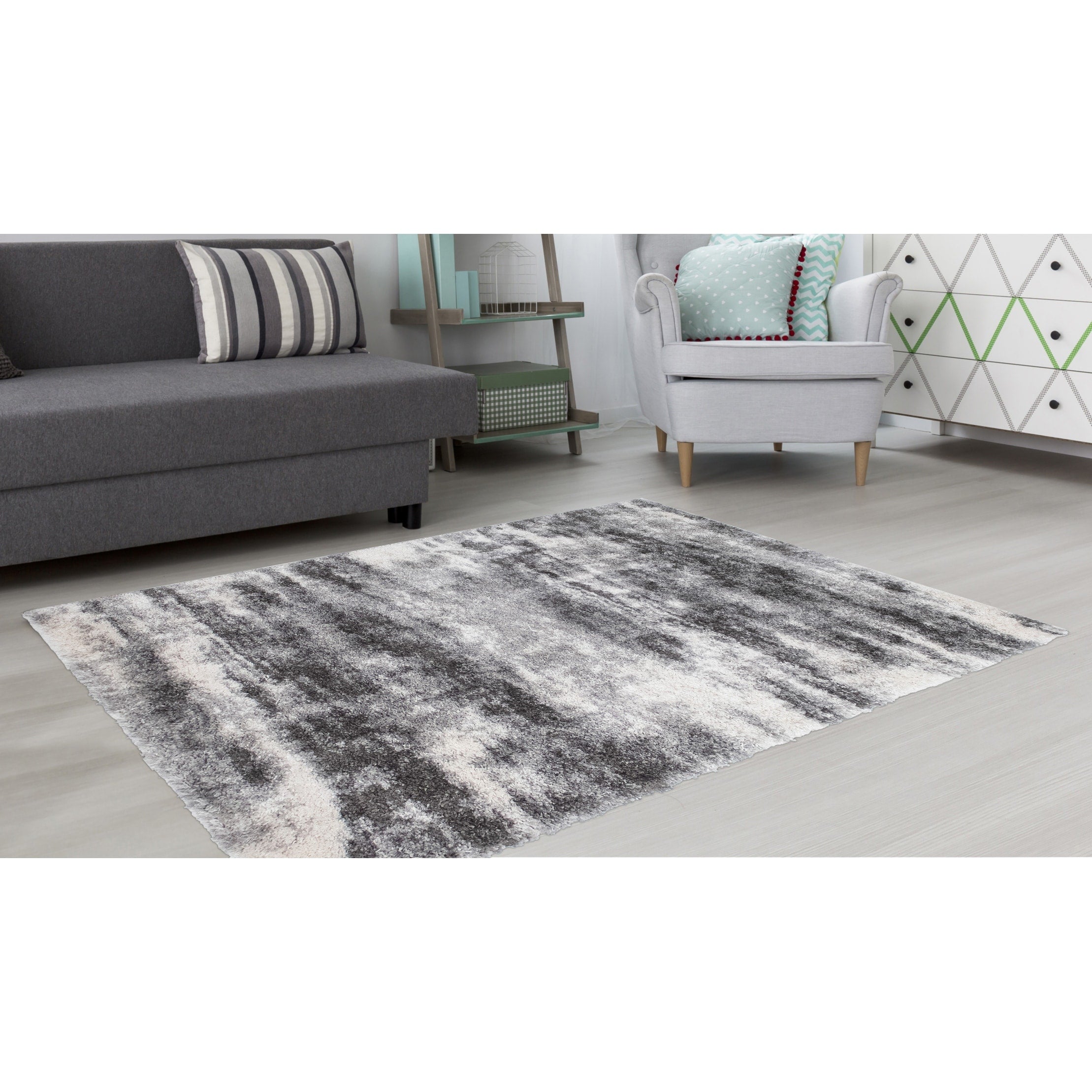 Noori Rug Lux Madison Tapis à poils longs abstrait 5,1 cm