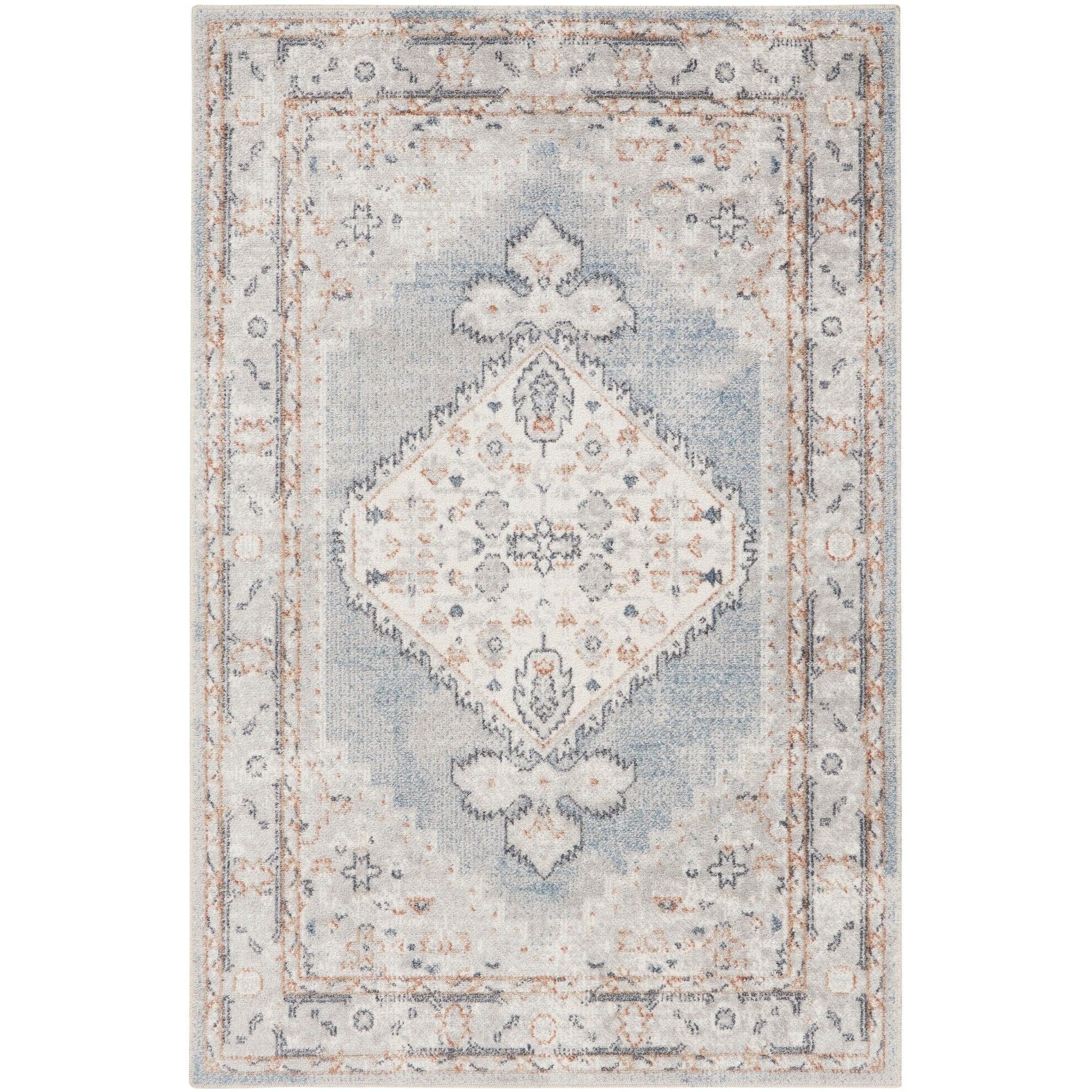 Tapis persan vieilli Nourison Abby lavable en machine pour l'intérieur uniquement