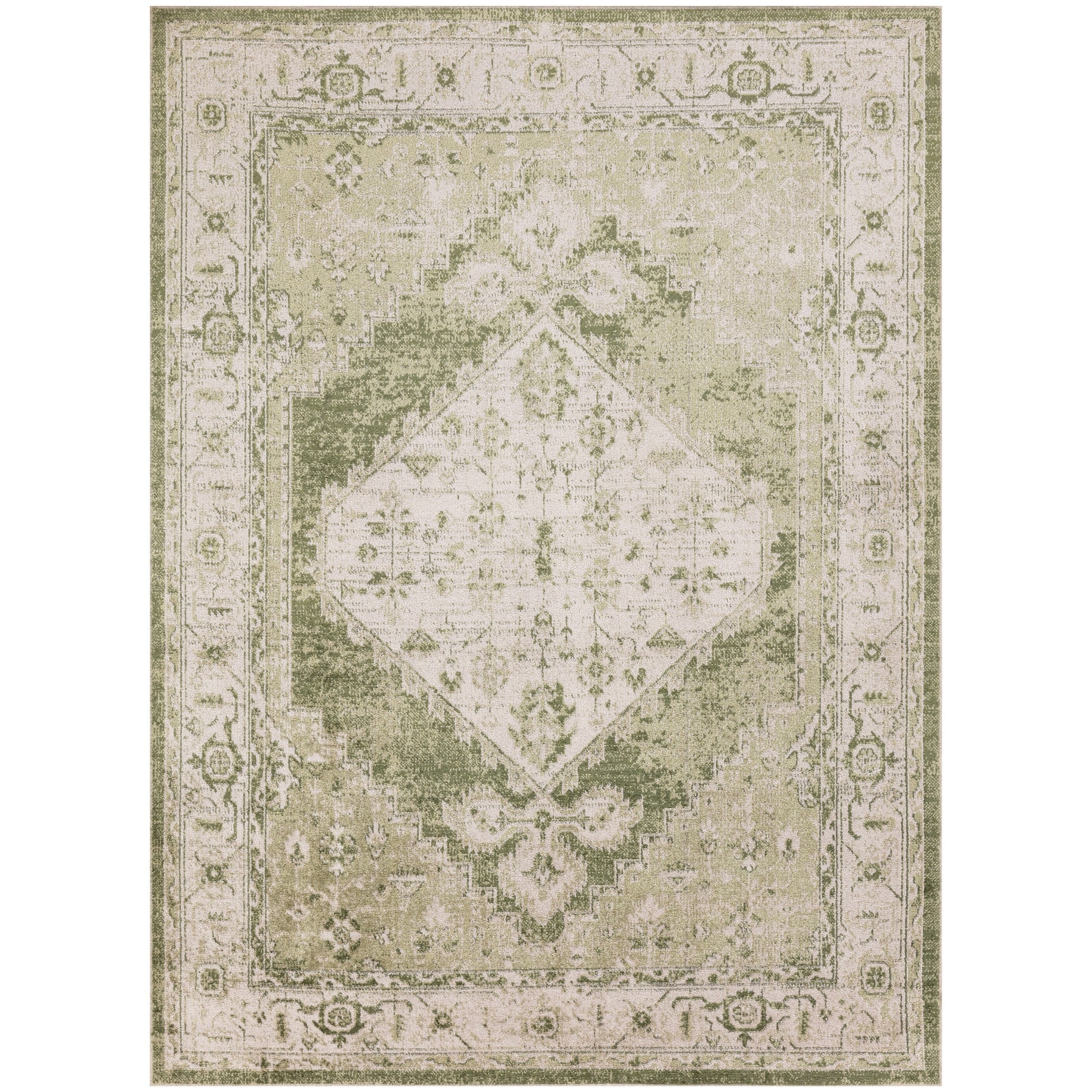 Tapis persan vieilli Nourison Abby lavable en machine pour l'intérieur uniquement