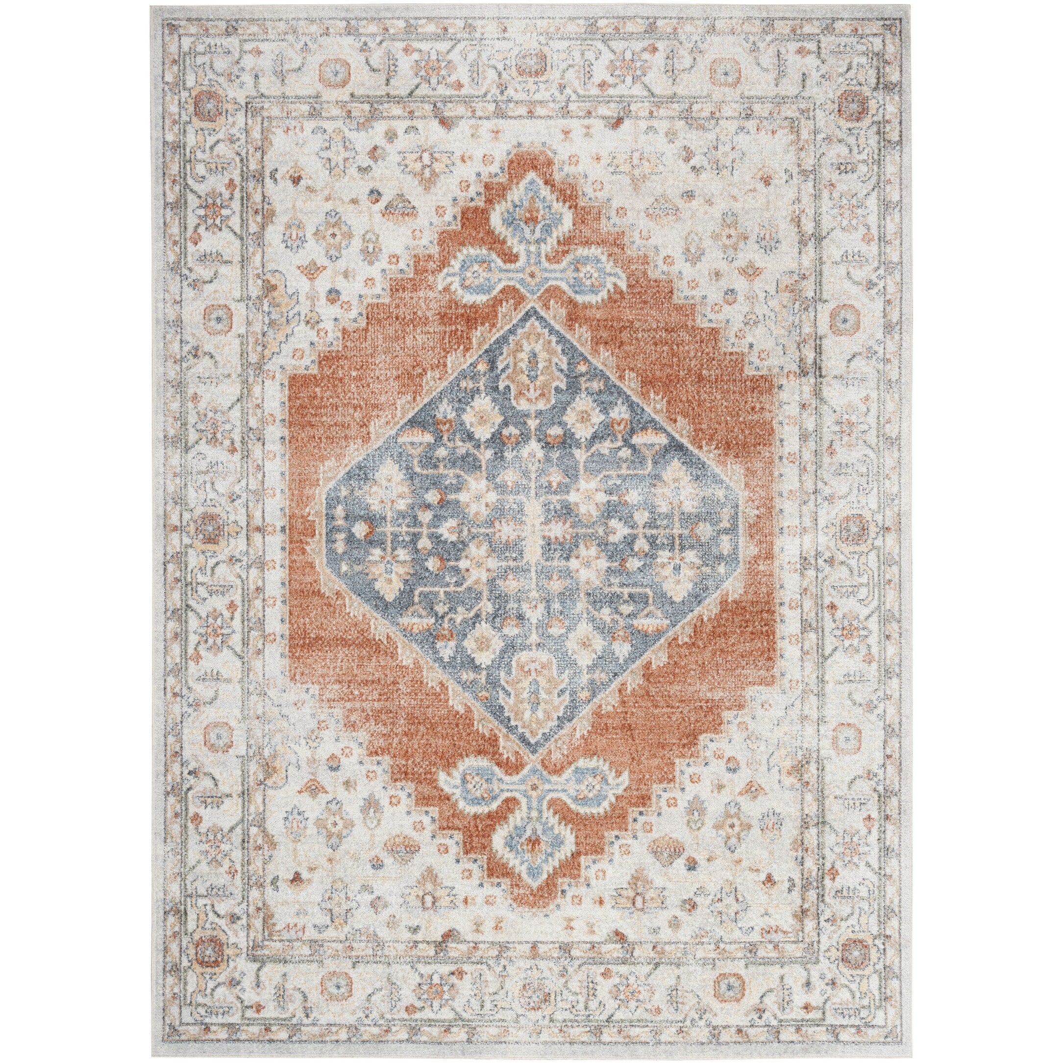 Tapis persan vieilli Nourison Abby lavable en machine pour l'intérieur uniquement