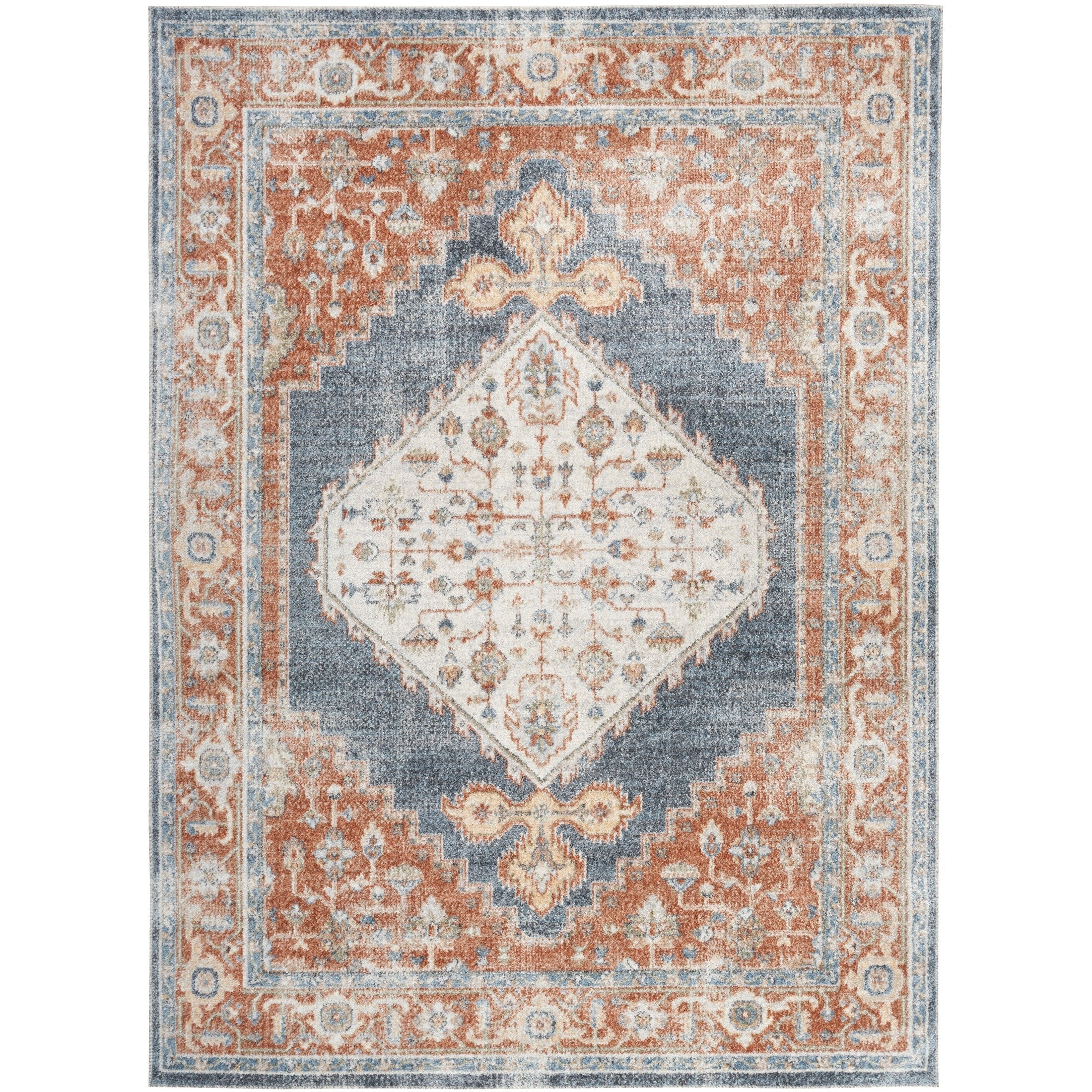 Tapis persan vieilli Nourison Abby lavable en machine pour l'intérieur uniquement