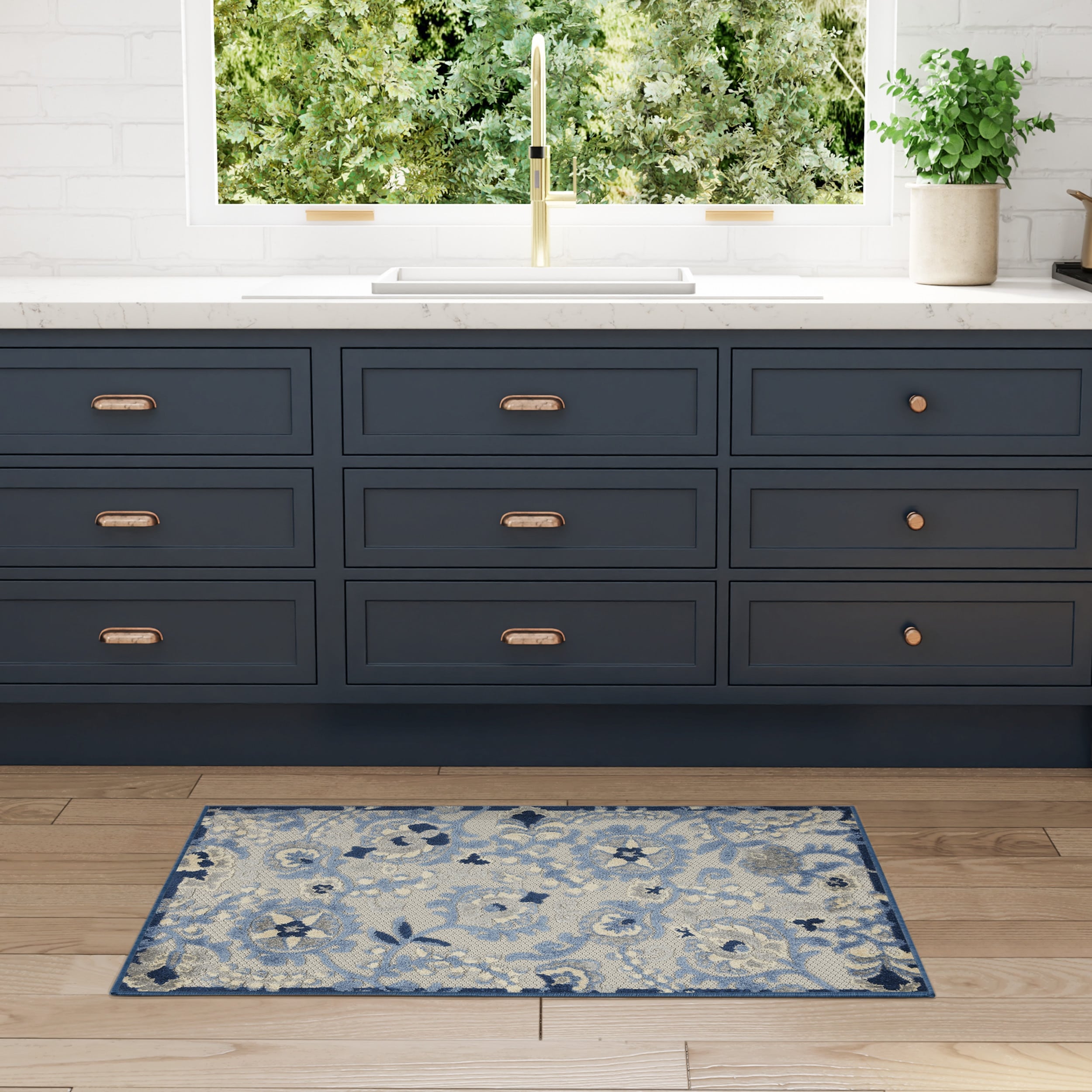 Tapis floral d'intérieur/extérieur Nourison Alice