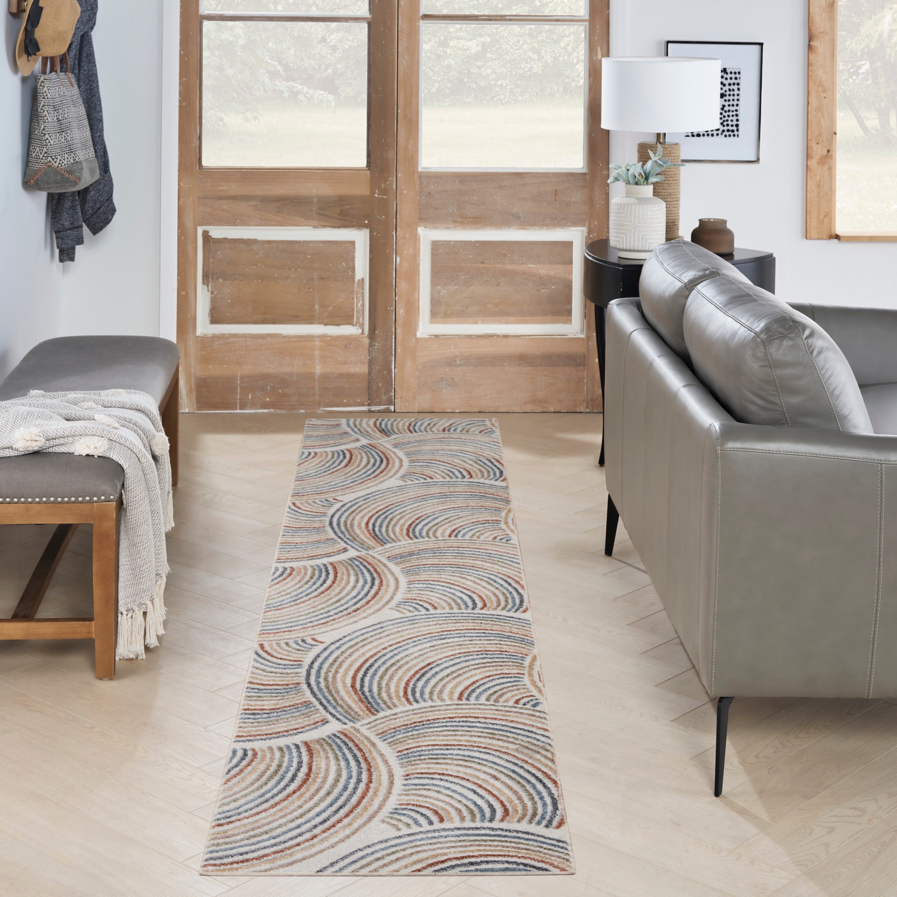 Tapis Nourison Astra lavable en machine avec motif intégral