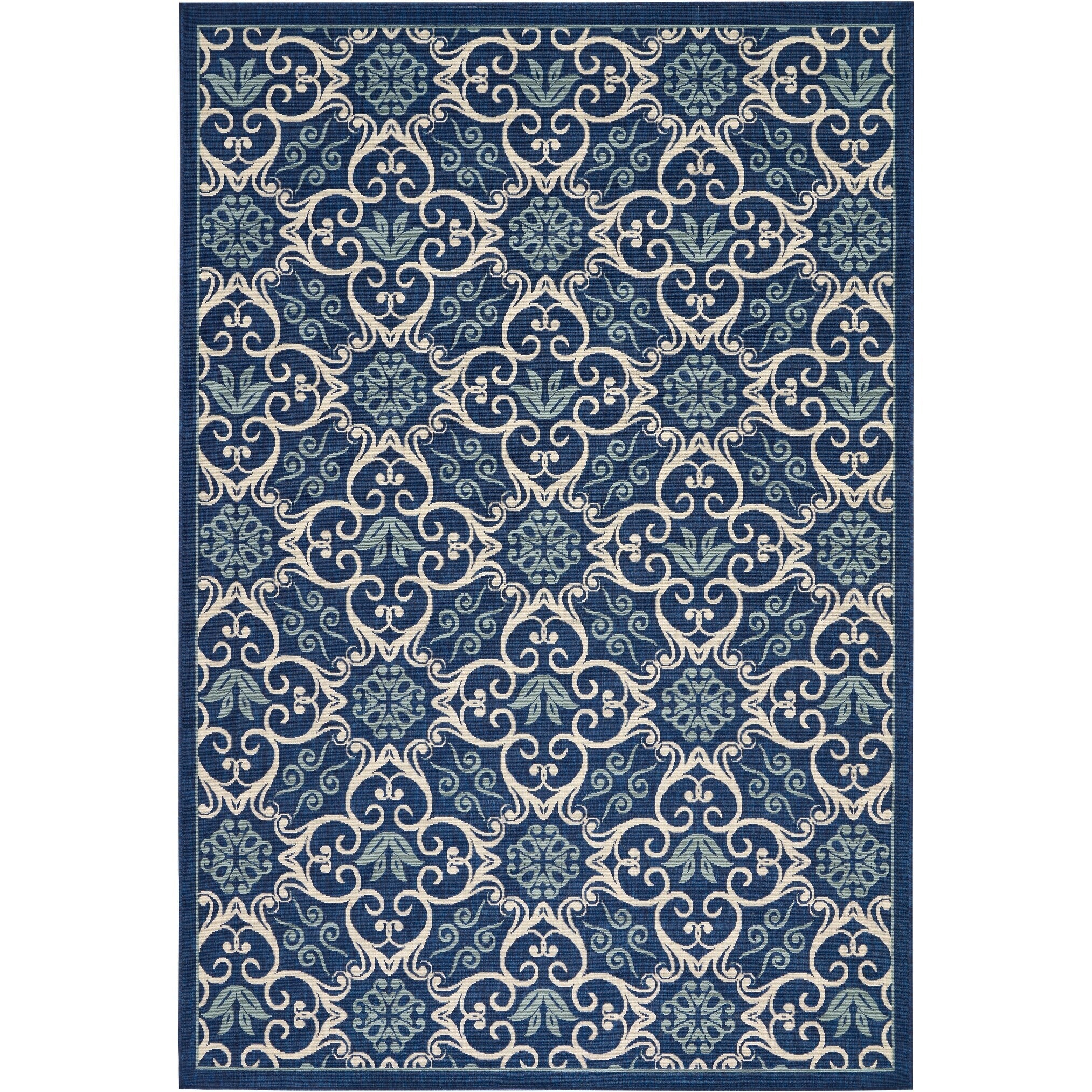 Tapis d'intérieur/extérieur géométrique floral des Caraïbes Nourison