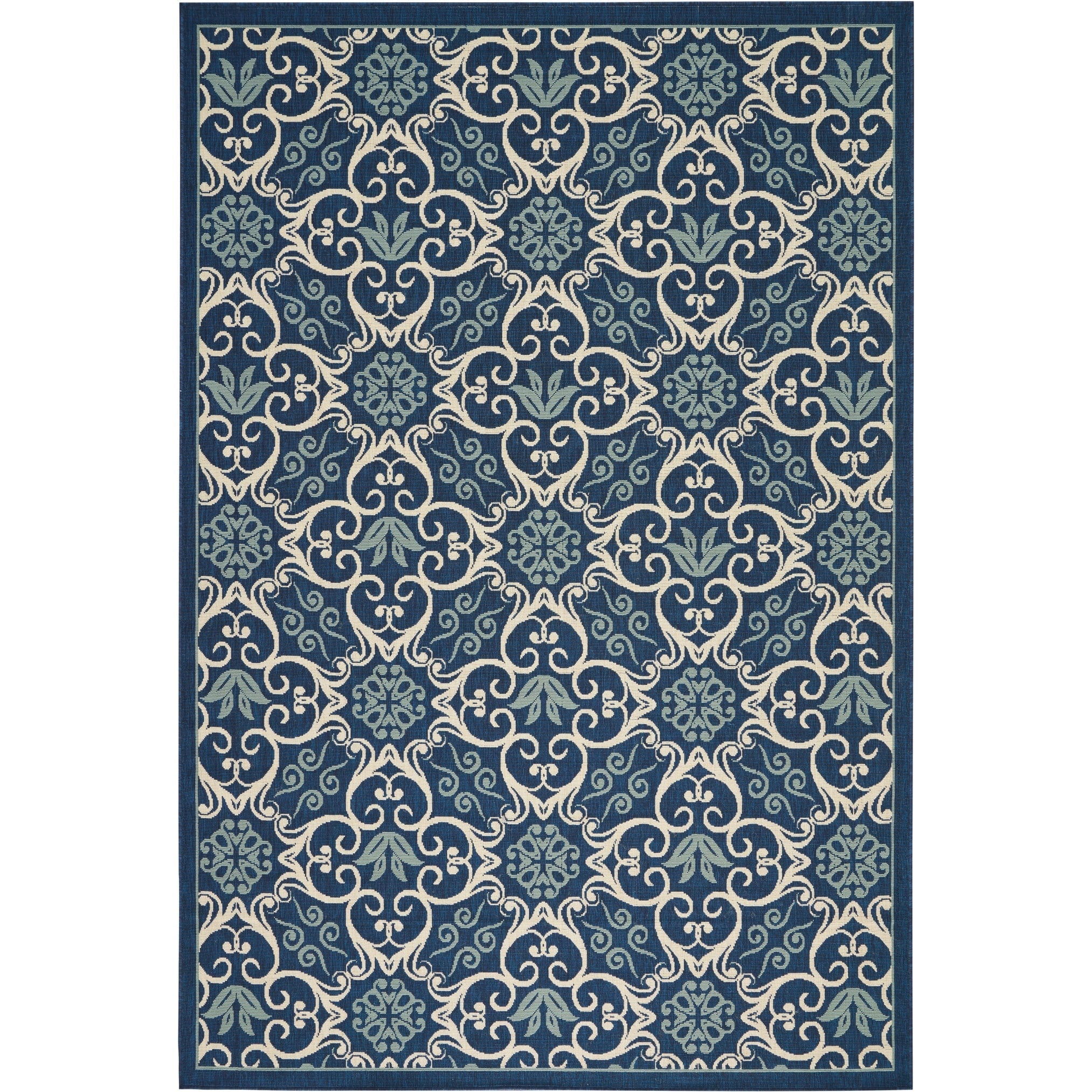 Tapis d'intérieur/extérieur géométrique floral des Caraïbes Nourison