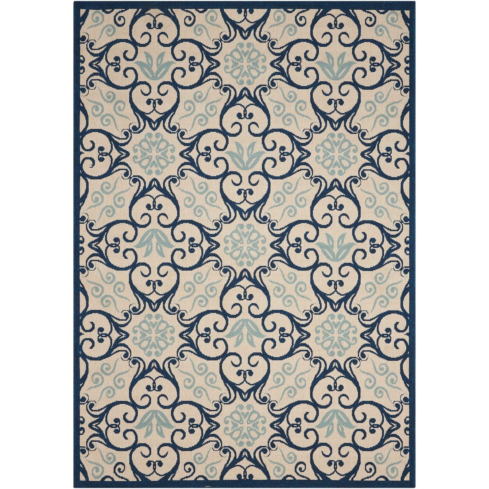 Tapis d'intérieur/extérieur géométrique floral des Caraïbes Nourison