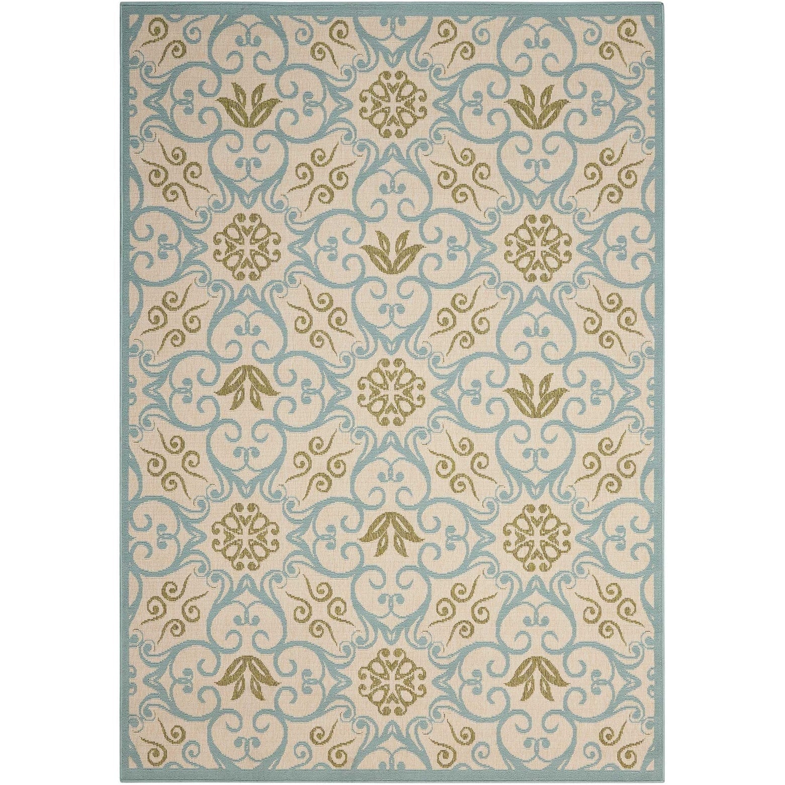 Tapis d'intérieur/extérieur géométrique floral des Caraïbes Nourison