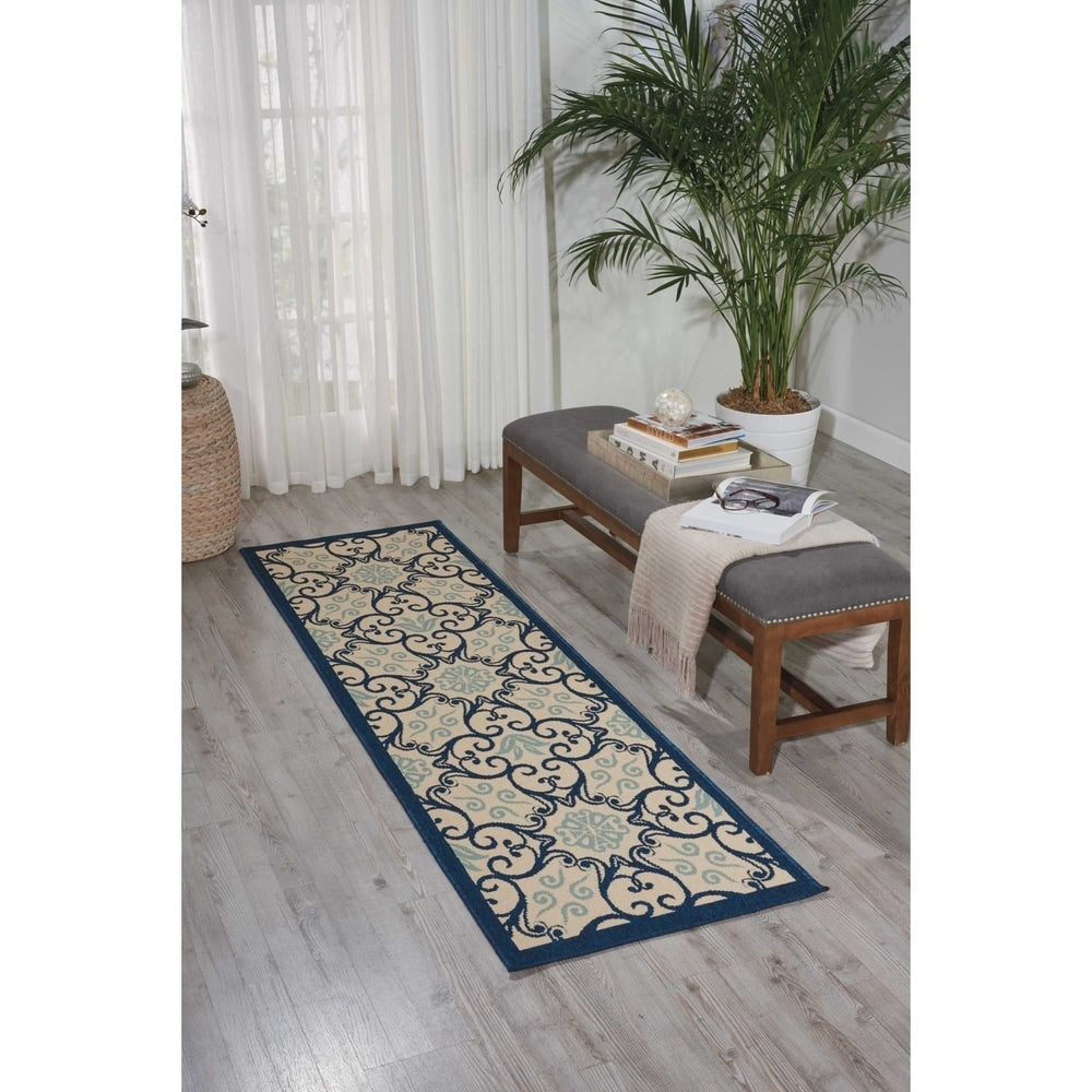 Tapis d'intérieur/extérieur géométrique floral des Caraïbes Nourison