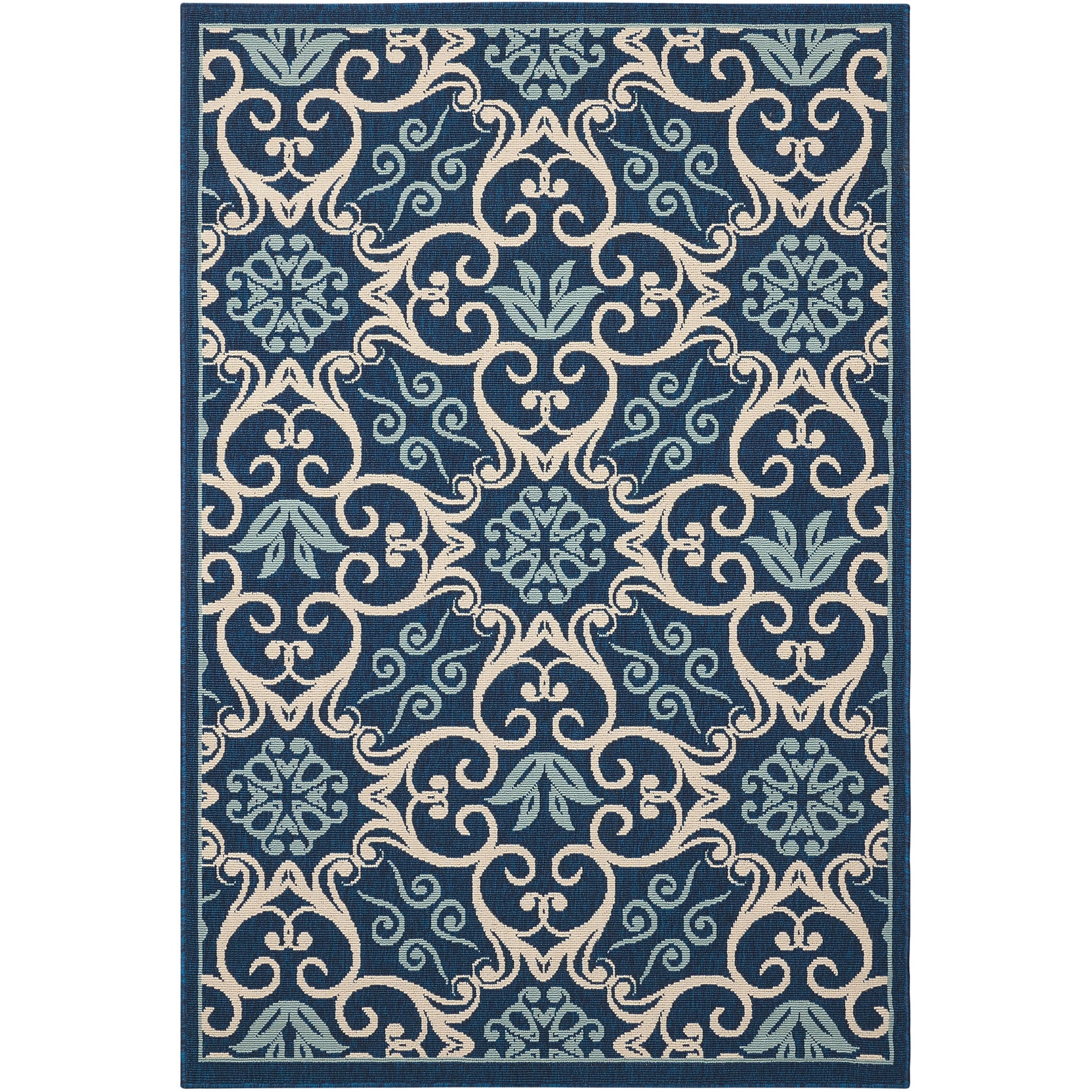 Tapis d'intérieur/extérieur géométrique floral des Caraïbes Nourison