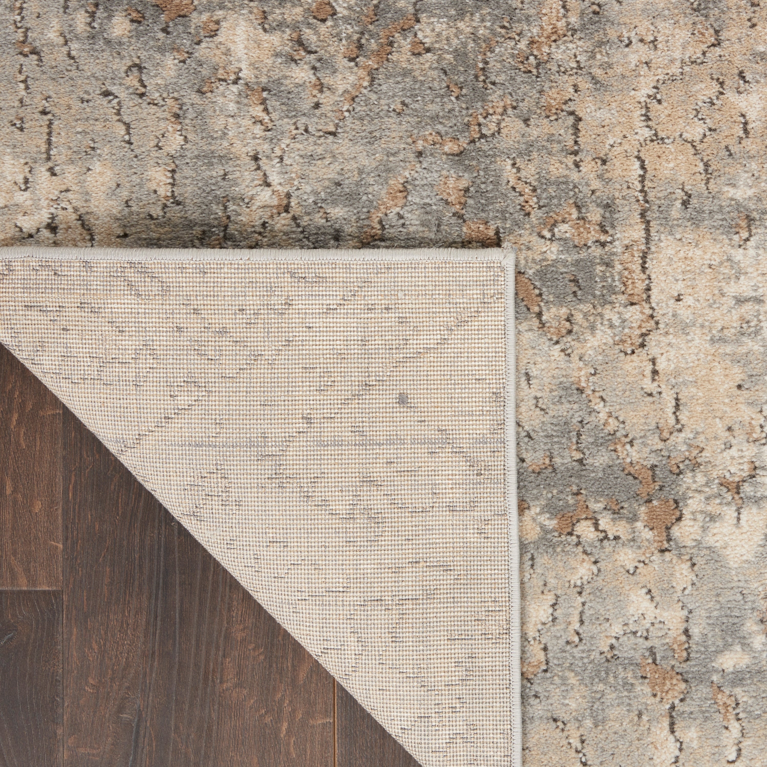 Tapis Nourison Concerto à effet vieilli abstrait beige et gris