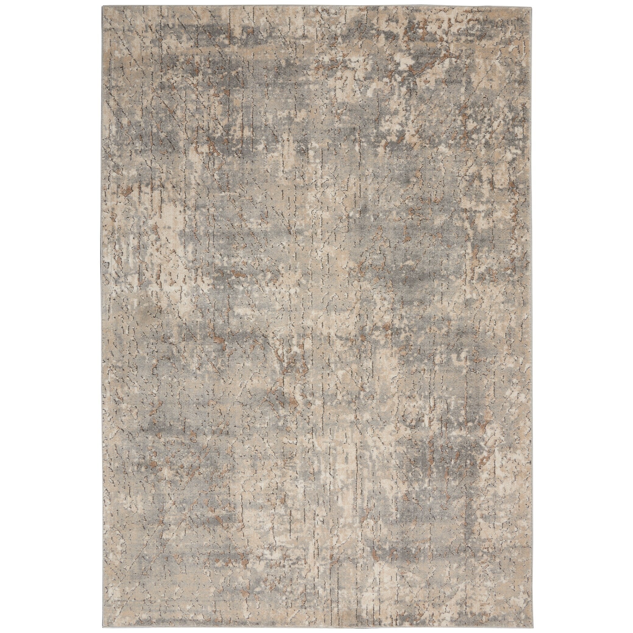 Tapis Nourison Concerto à effet vieilli abstrait beige et gris