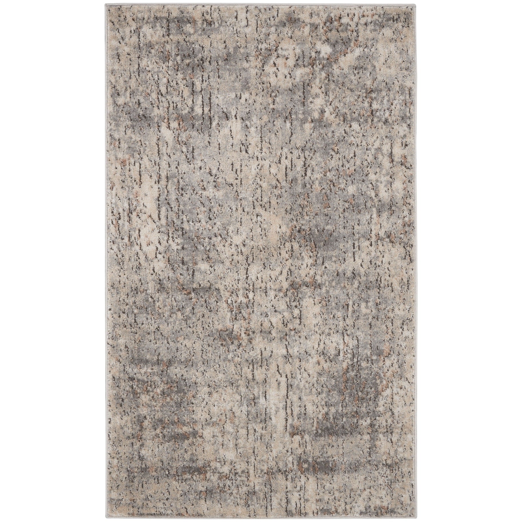 Tapis Nourison Concerto à effet vieilli abstrait beige et gris