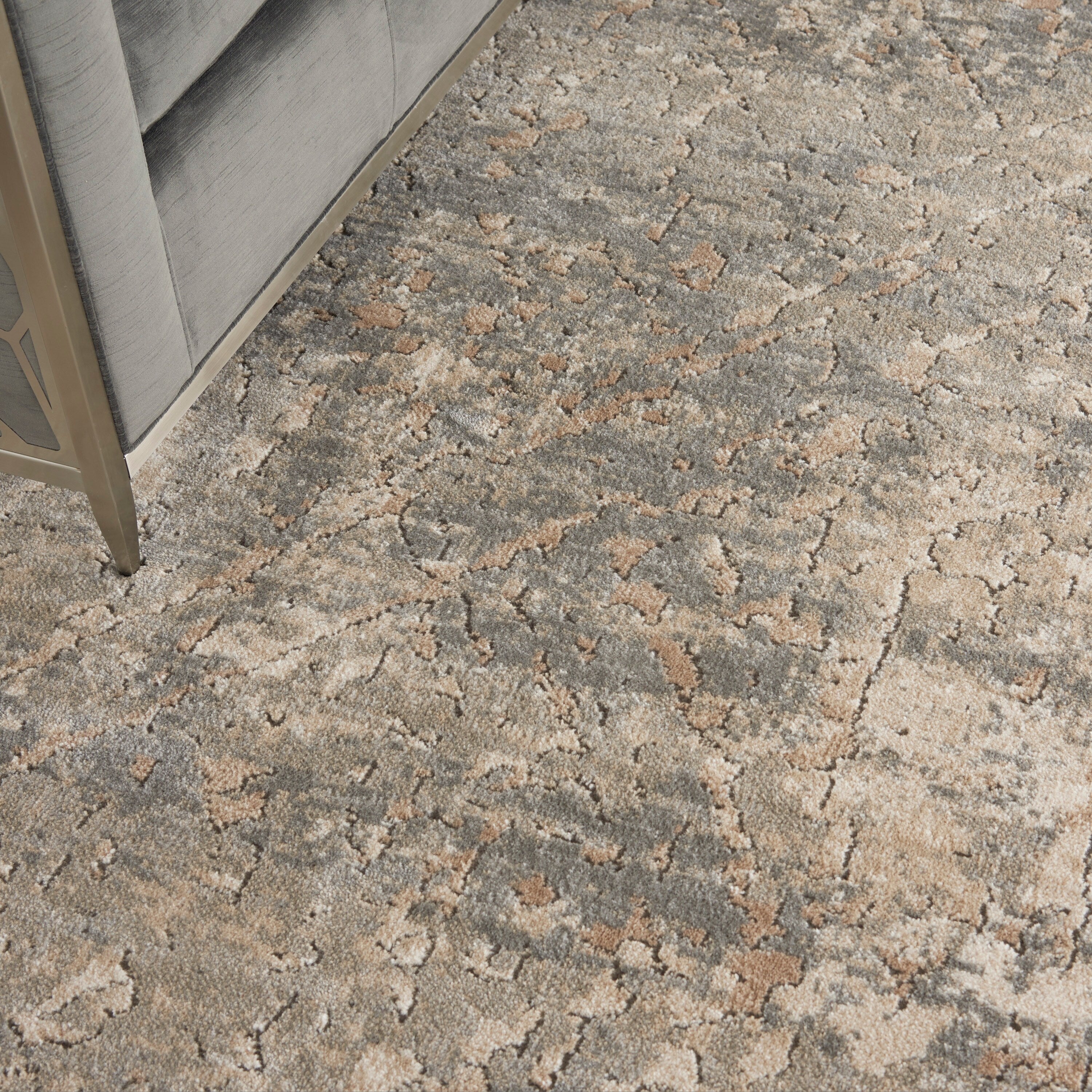 Tapis Nourison Concerto à effet vieilli abstrait beige et gris