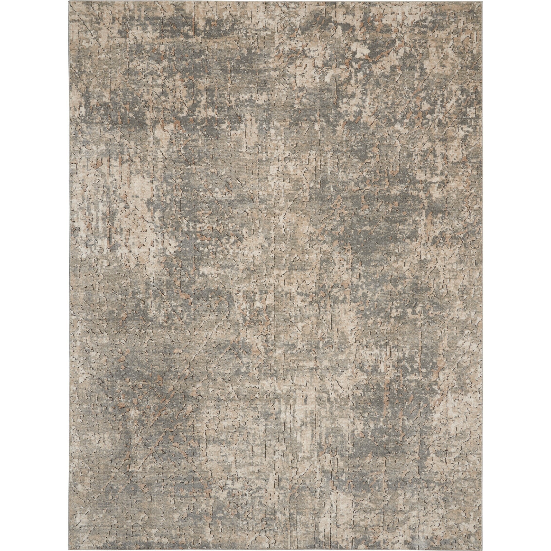 Tapis Nourison Concerto à effet vieilli abstrait beige et gris