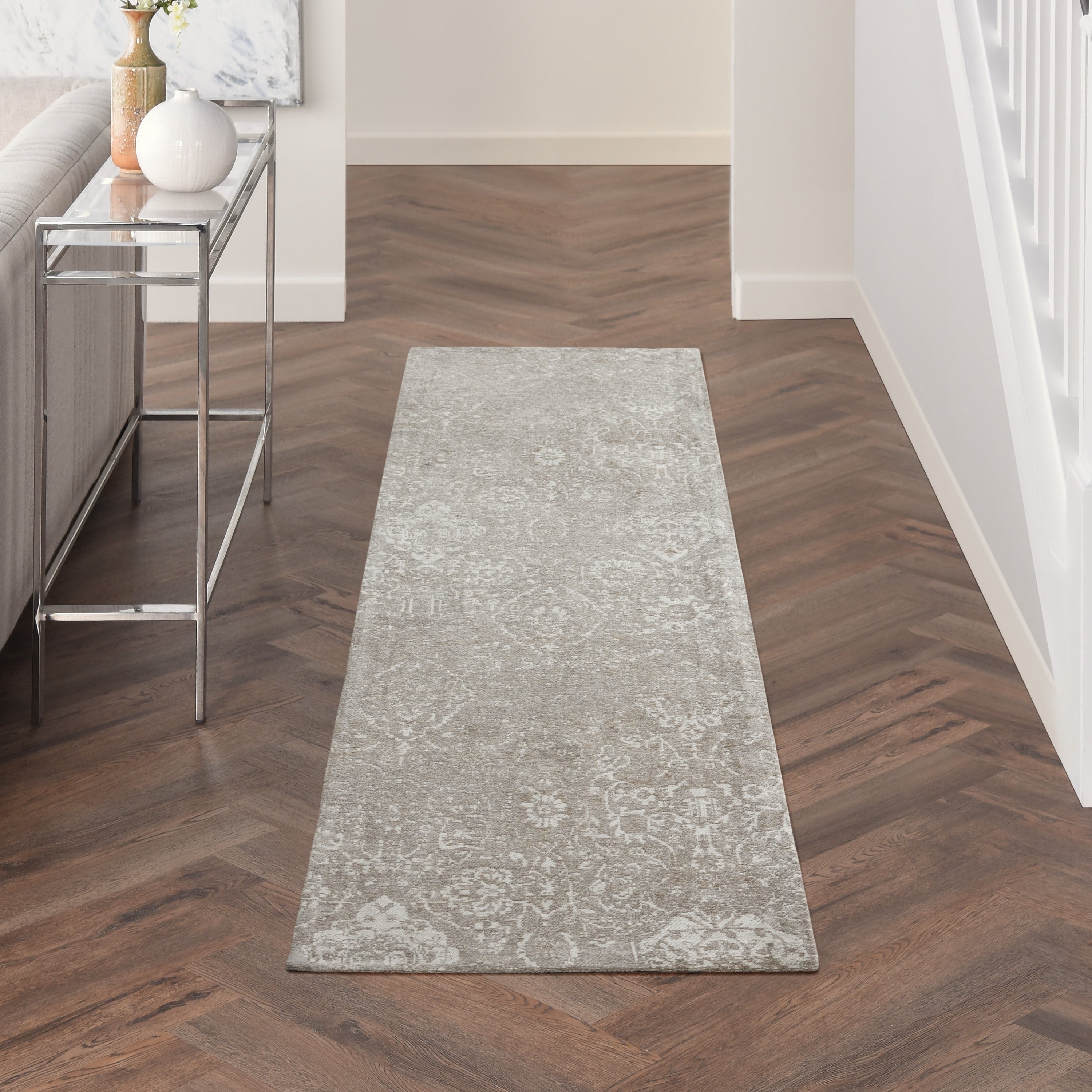 Tapis contemporain Nourison Damask vieilli