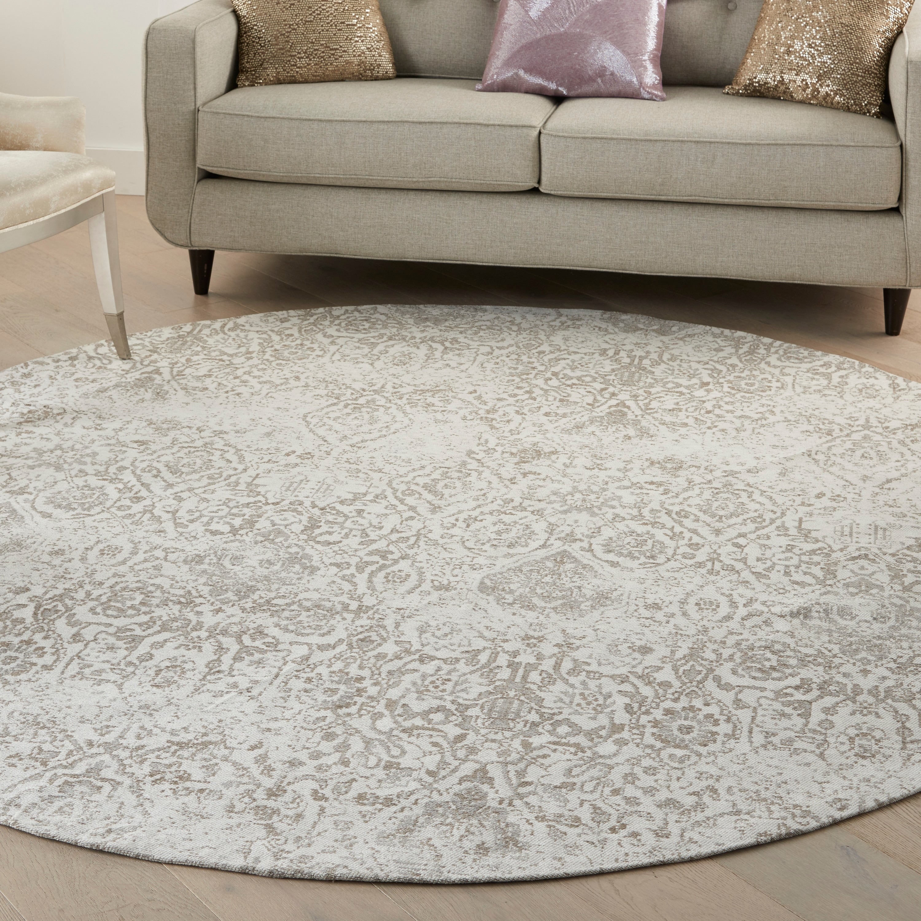 Tapis contemporain Nourison Damask vieilli