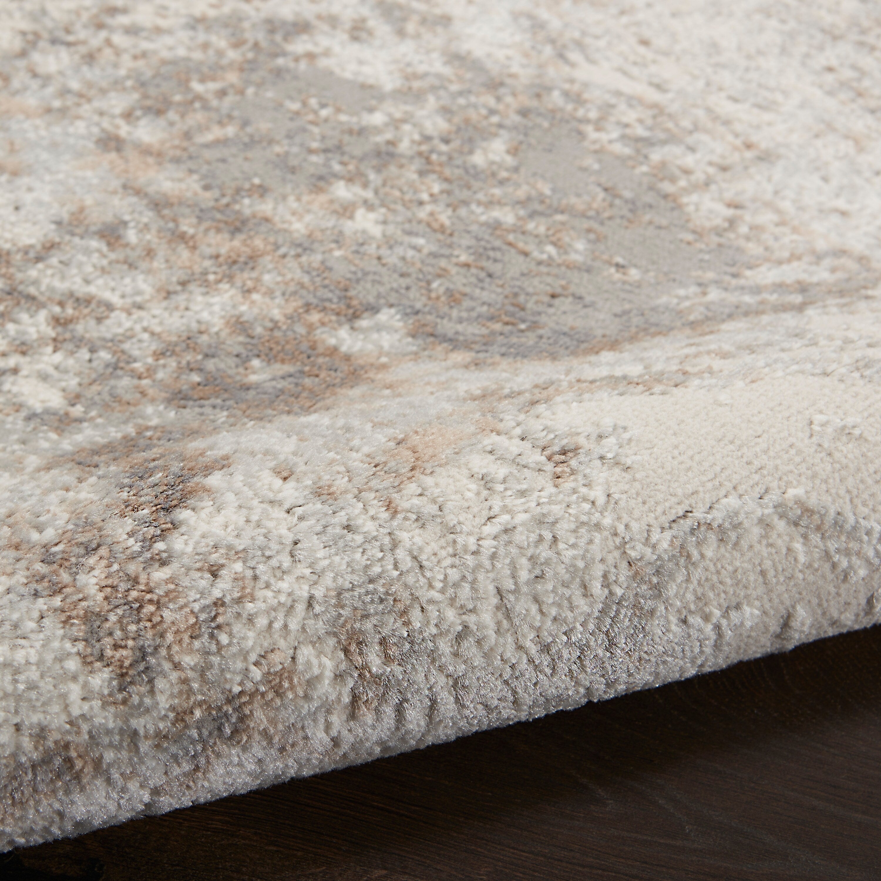 Tapis moderne abstrait gris ivoire Nourison Elation