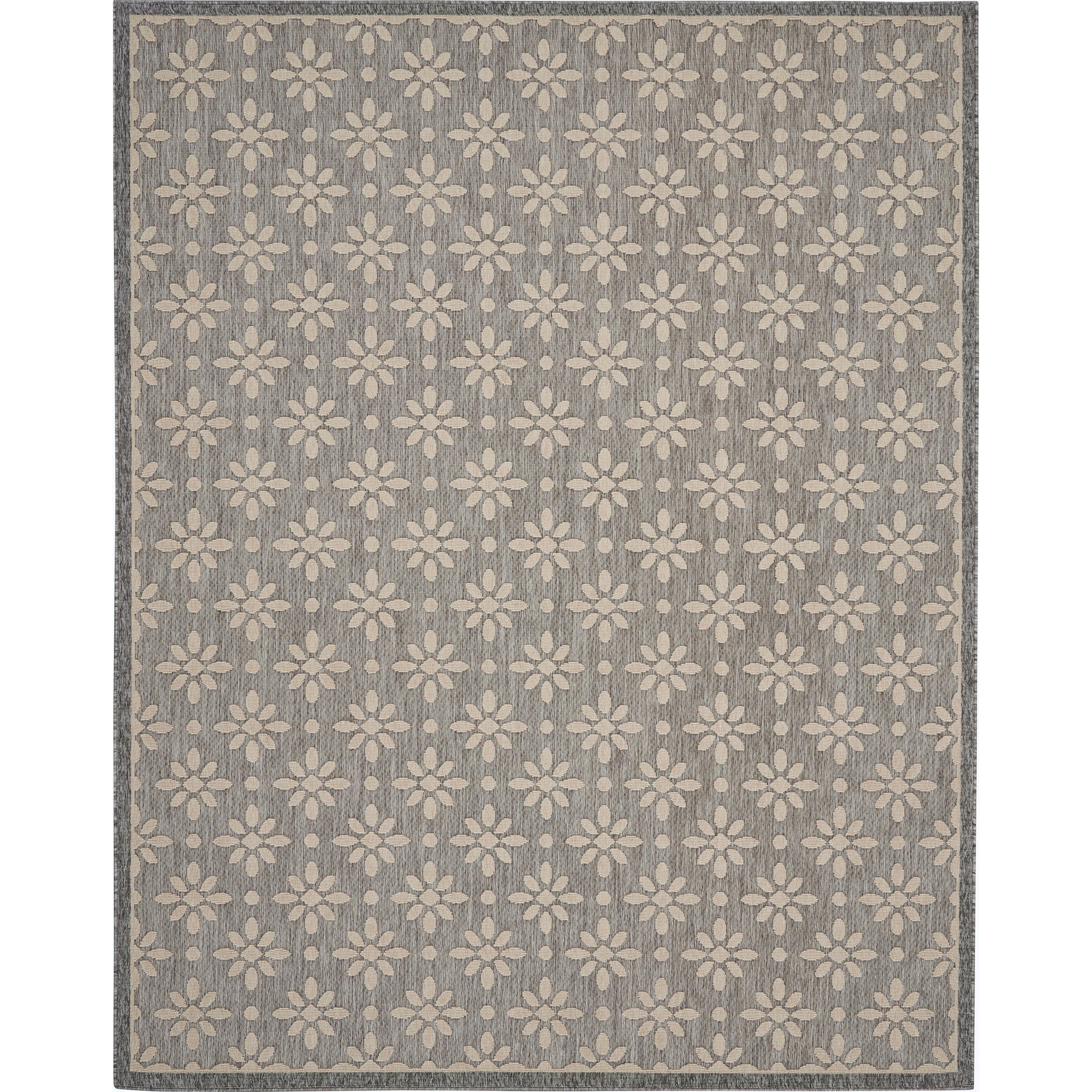 Tapis d'intérieur et d'extérieur géométrique moderne à motif floral et haut-bas Nourison Palamos