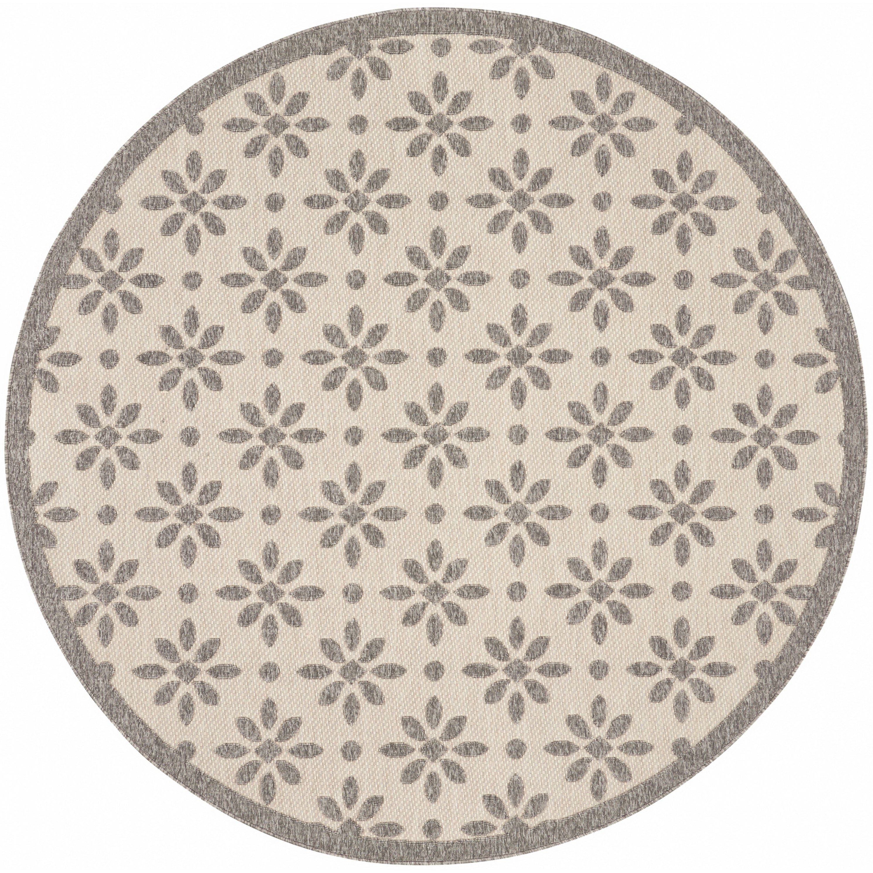 Tapis d'intérieur et d'extérieur géométrique moderne à motif floral et haut-bas Nourison Palamos