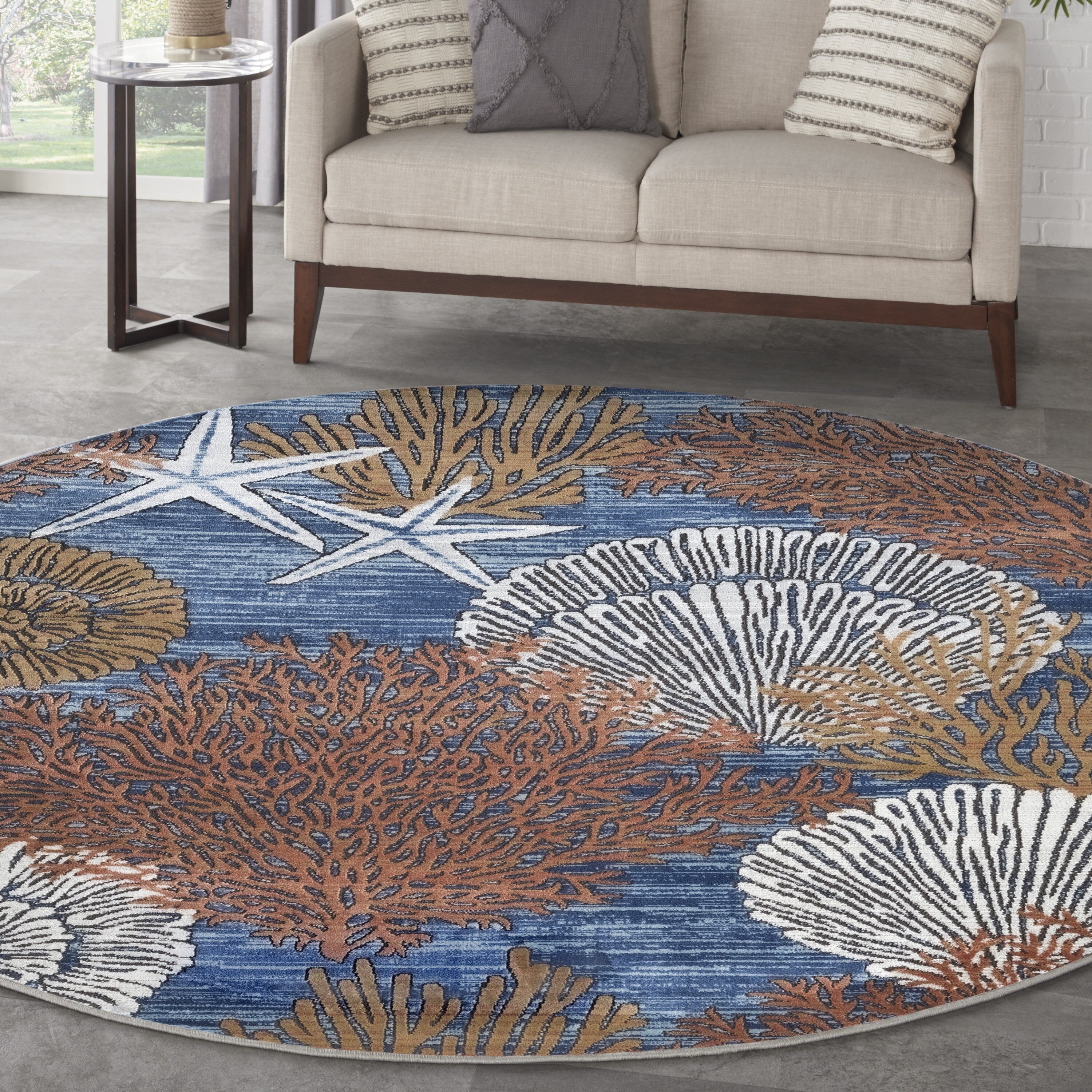 Tapis Nourison Pompéi Coastal Beach Coquillages et corail