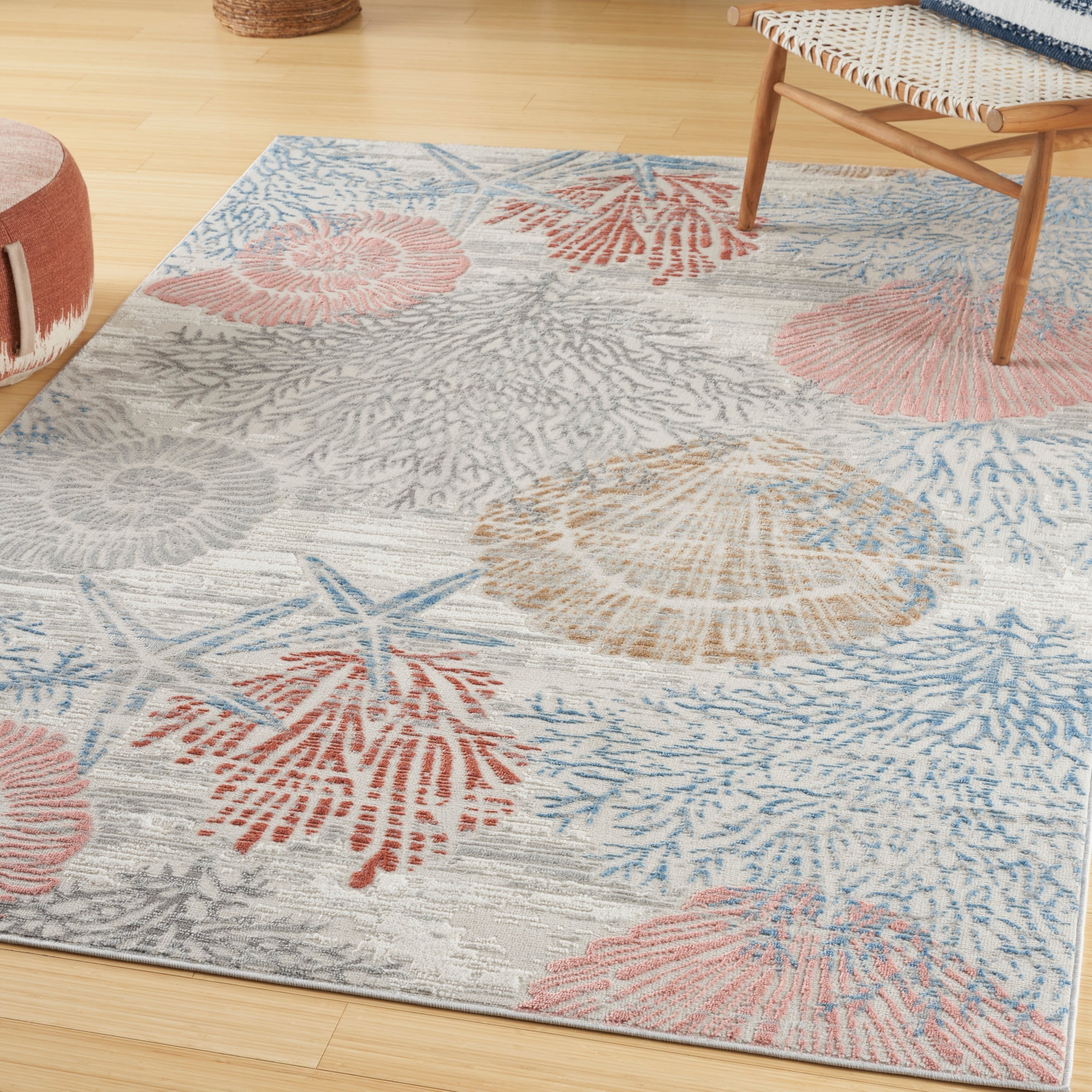 Tapis Nourison Pompéi Coastal Beach Coquillages et corail