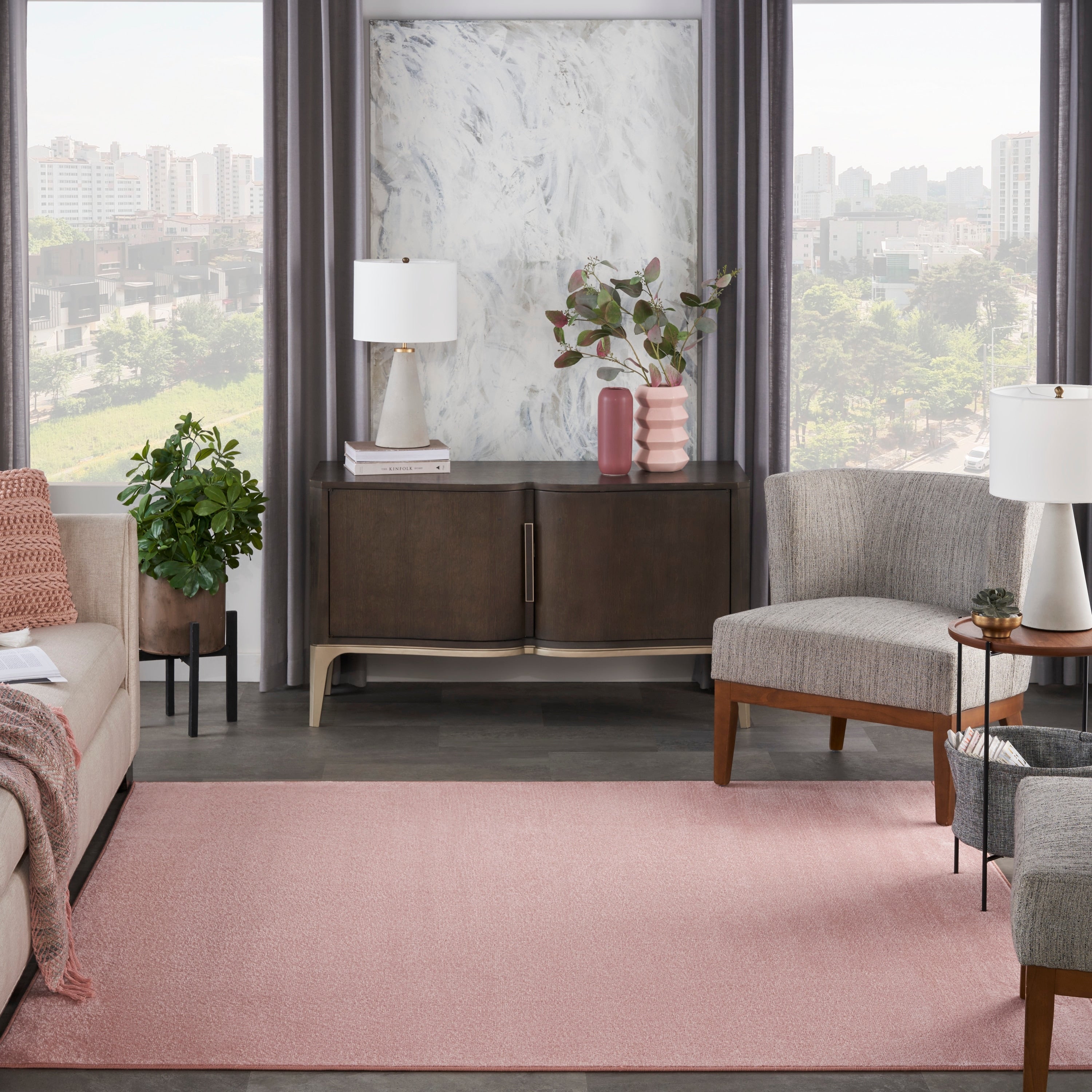 Tapis d'intérieur/extérieur moderne et solide Nourison