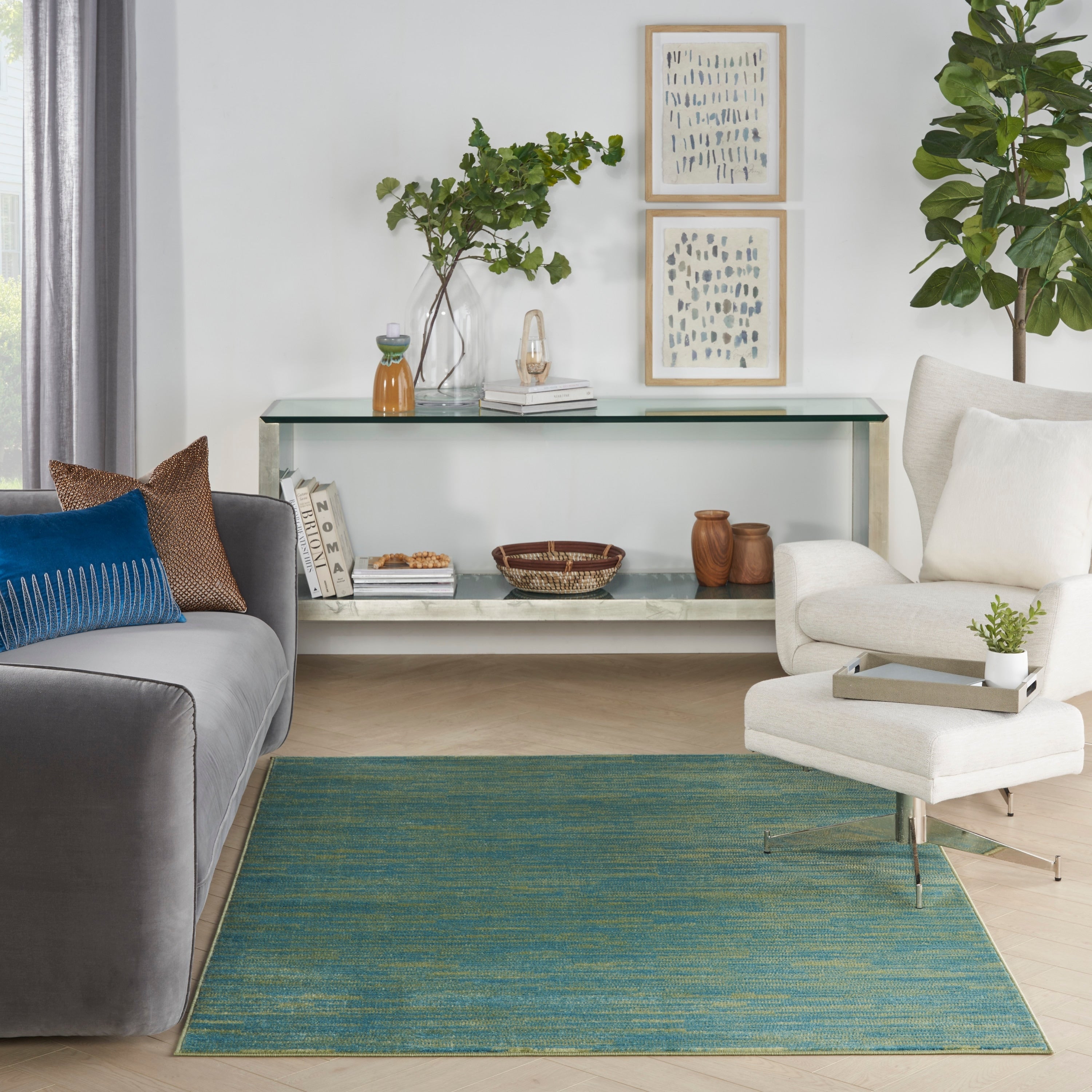 Tapis d'intérieur/extérieur moderne et solide Nourison