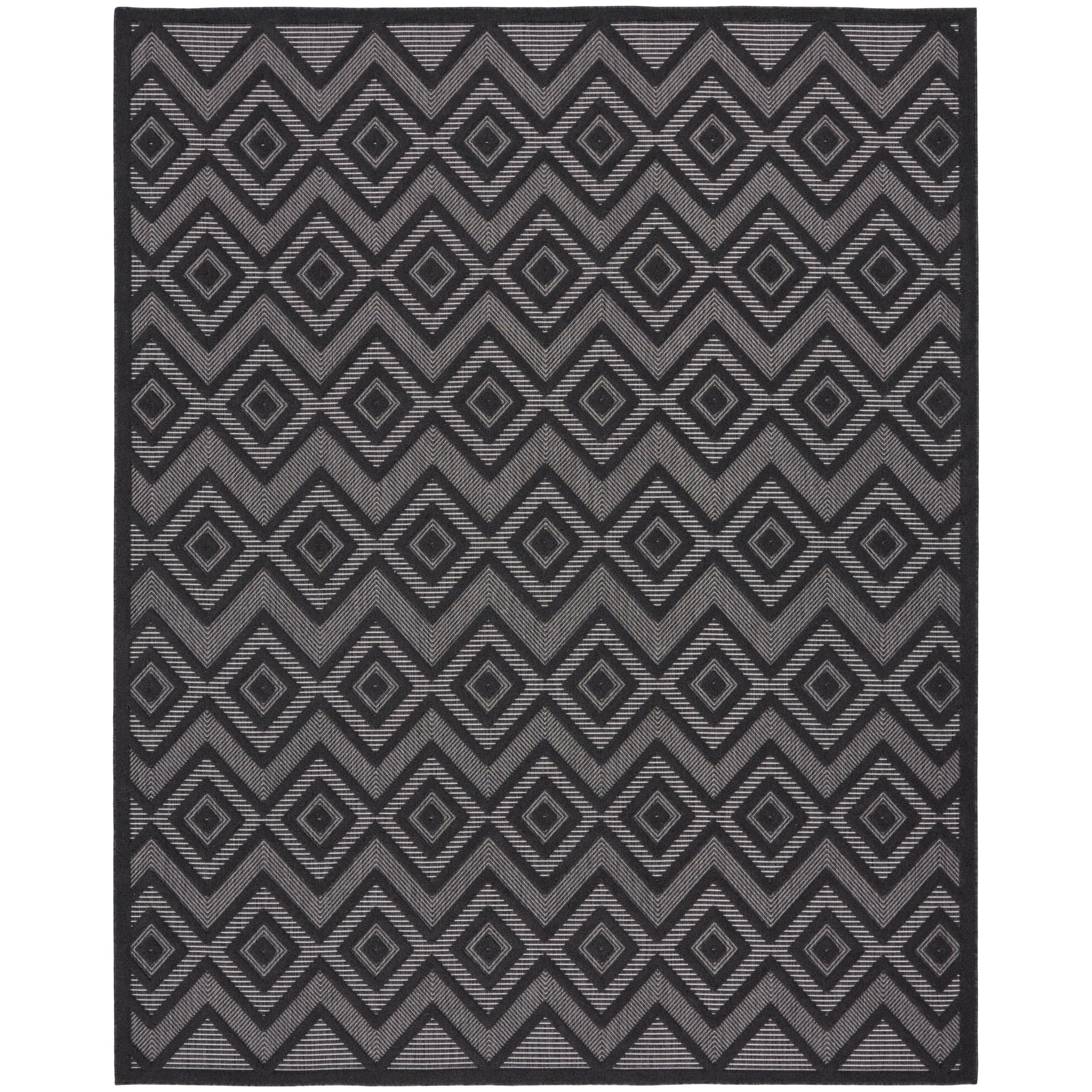 Tapis géométrique polyvalent à tissage plat pour intérieur/extérieur Nourison