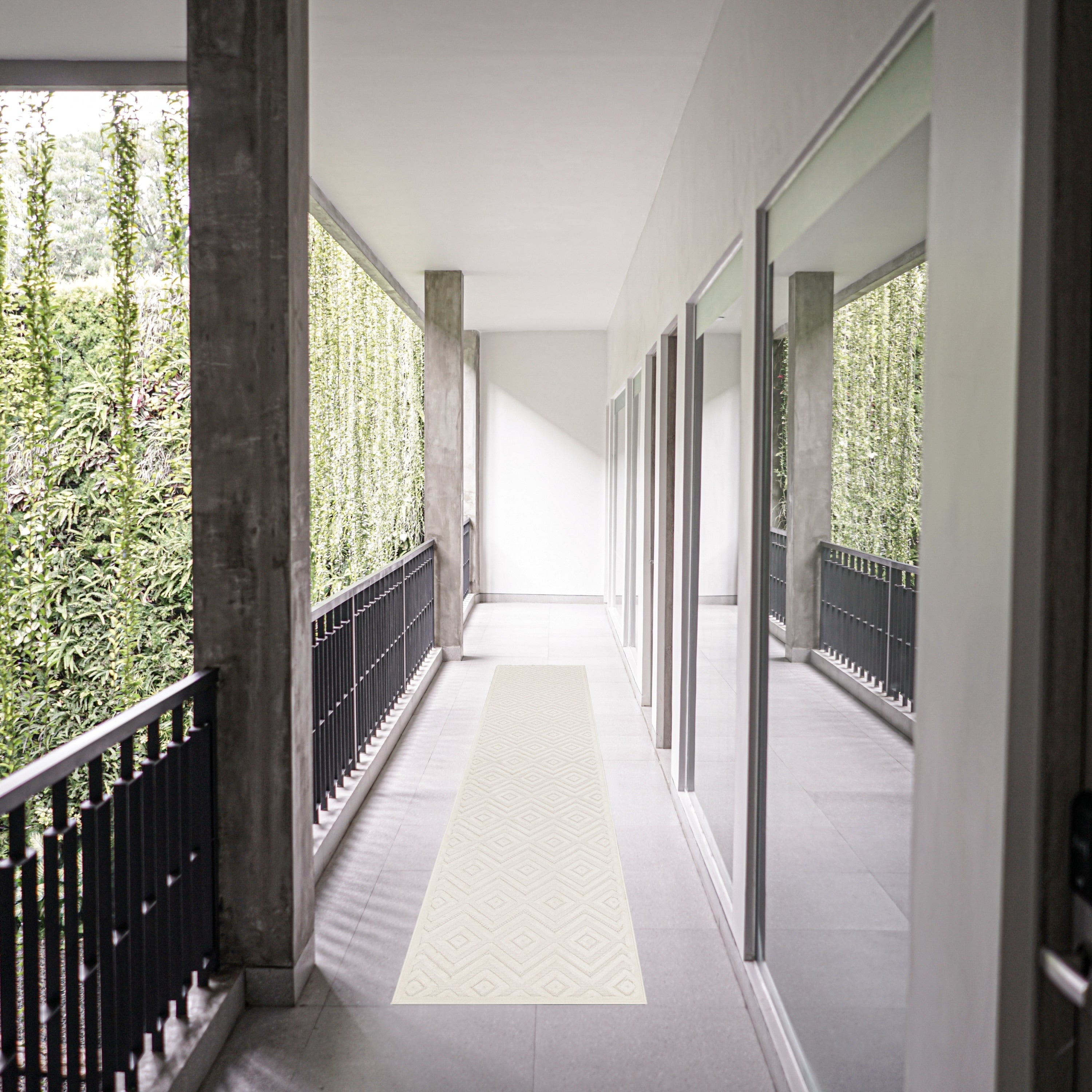 Tapis géométrique polyvalent à tissage plat pour intérieur/extérieur Nourison