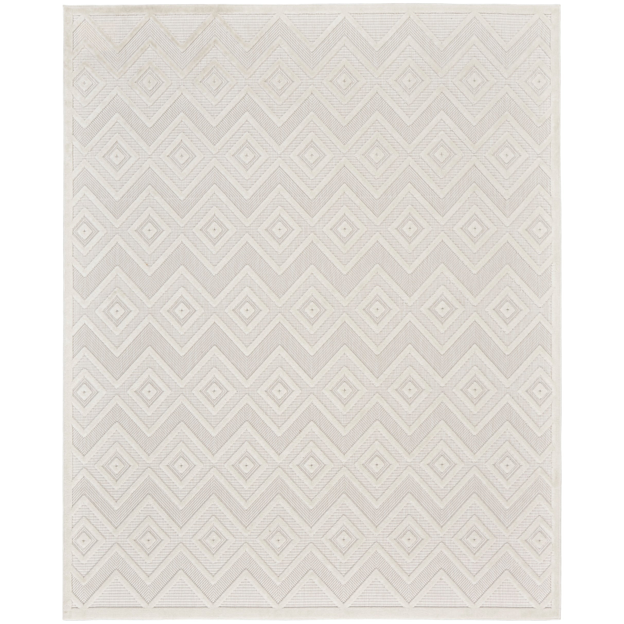 Tapis géométrique polyvalent à tissage plat pour intérieur/extérieur Nourison