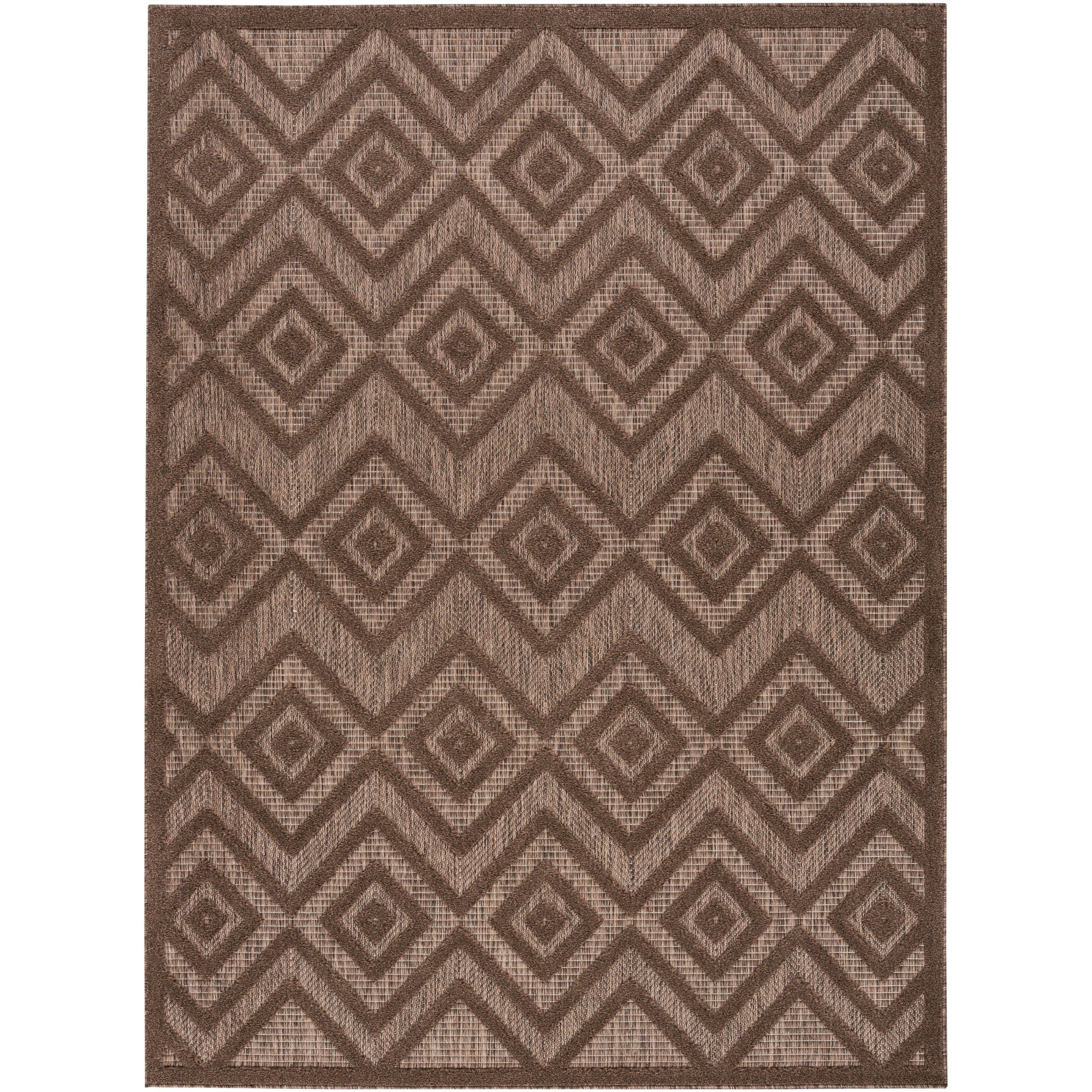 Tapis géométrique polyvalent à tissage plat pour intérieur/extérieur Nourison