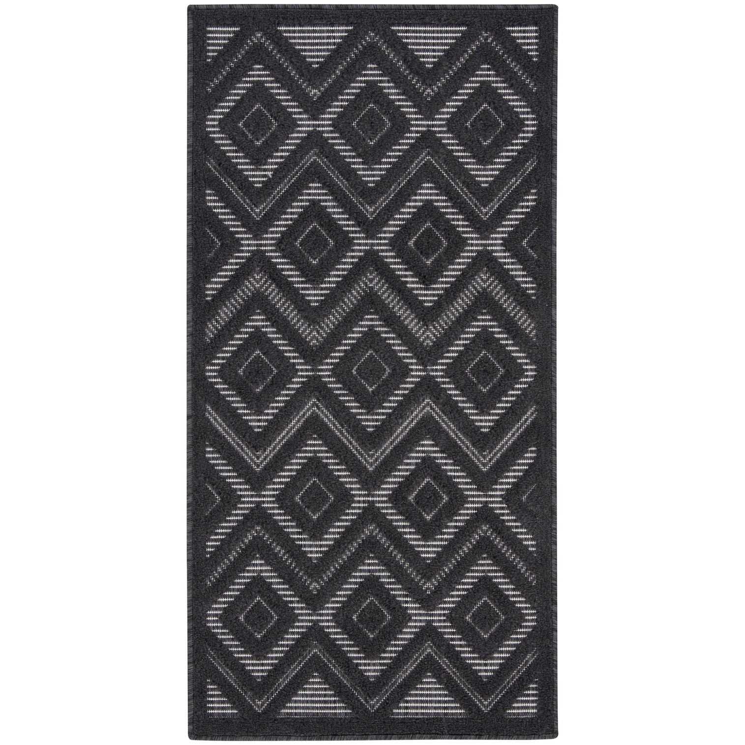 Tapis géométrique polyvalent à tissage plat pour intérieur/extérieur Nourison