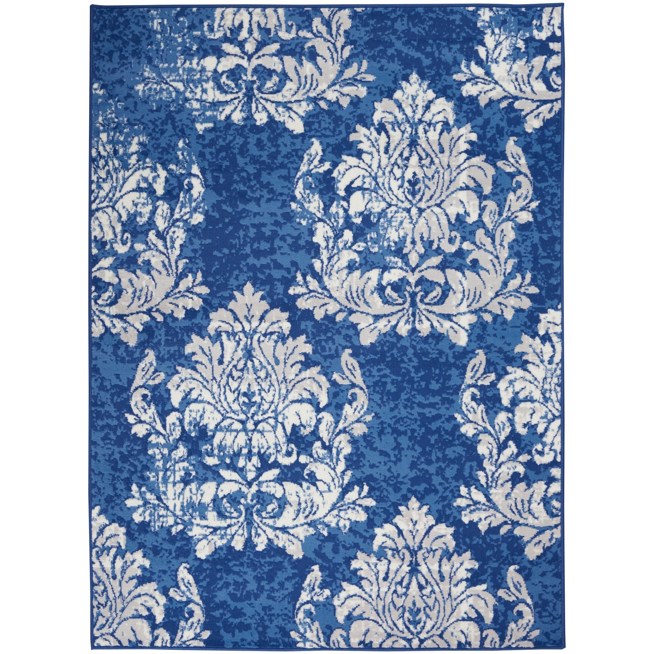Tapis botanique Nourison Whimsicle French Country Ivoire Bleu marine