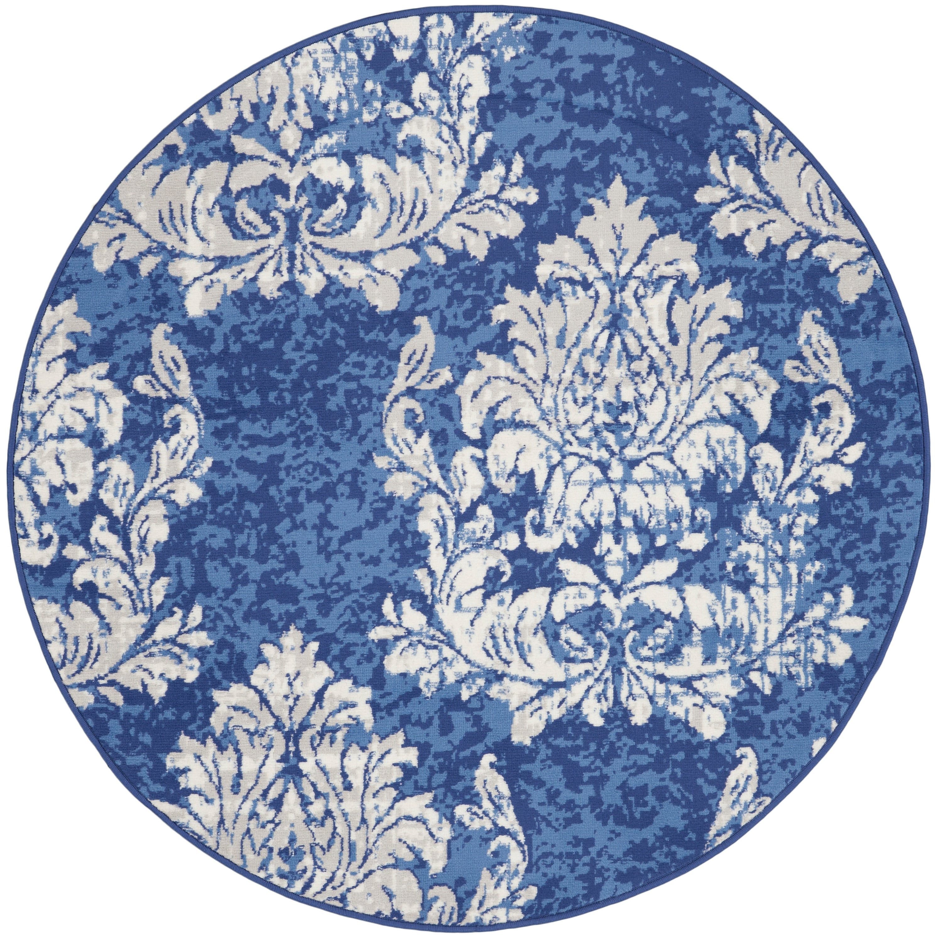 Tapis botanique Nourison Whimsicle French Country Ivoire Bleu marine